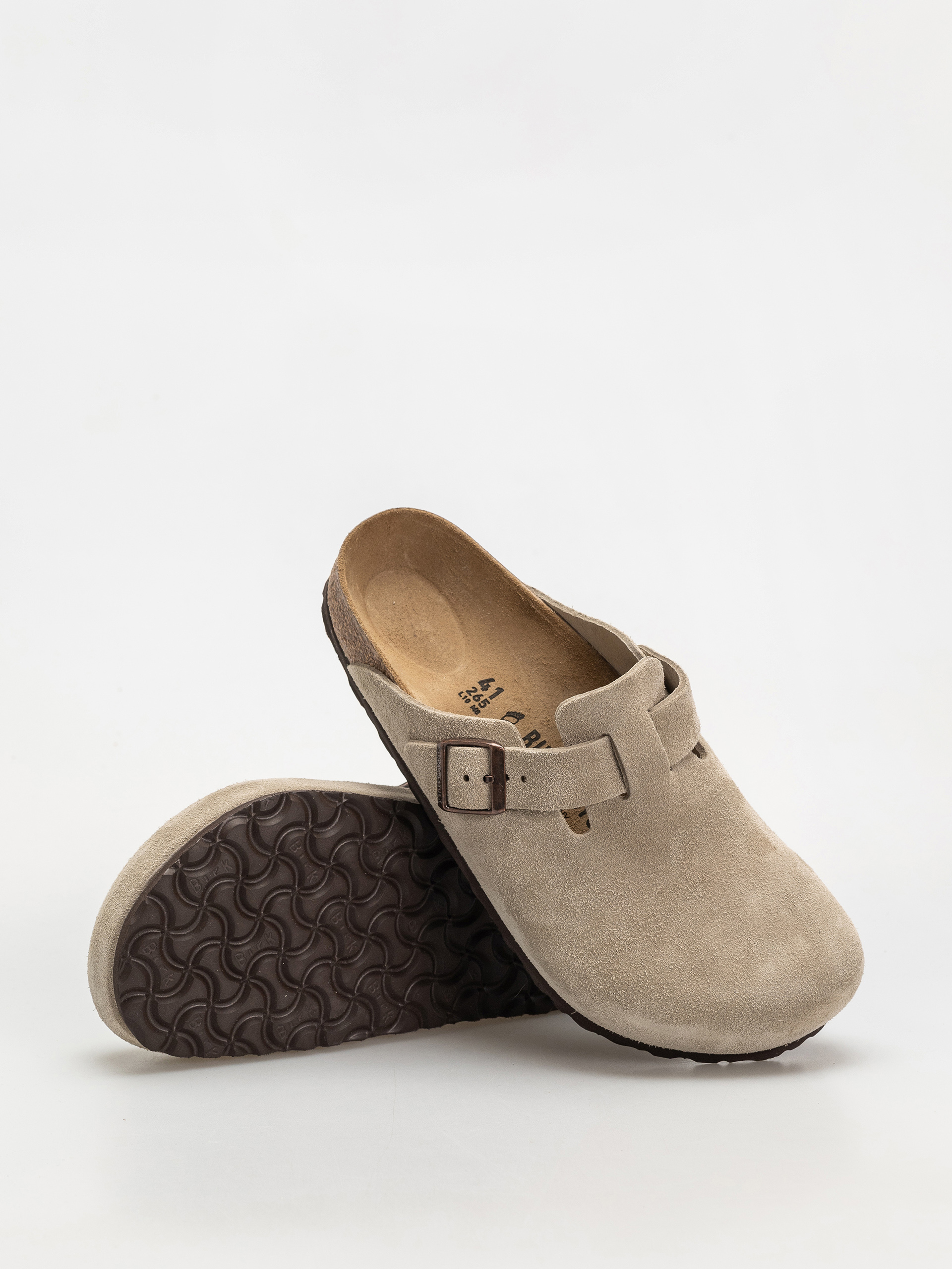 Flip-flop papucsok Birkenstock Boston Suede Leather Regular (taupe)