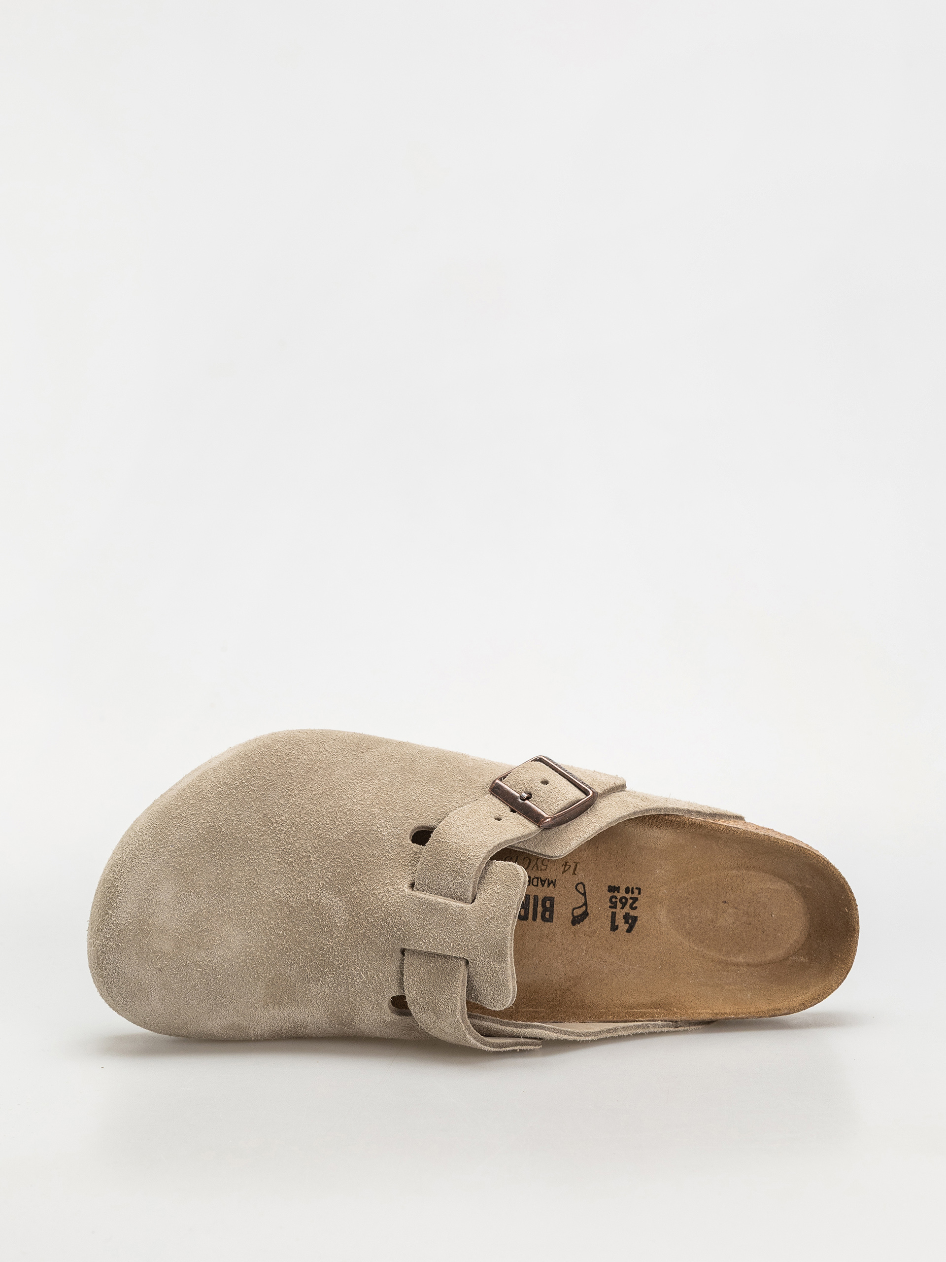Flip-flop papucsok Birkenstock Boston Suede Leather Regular (taupe)
