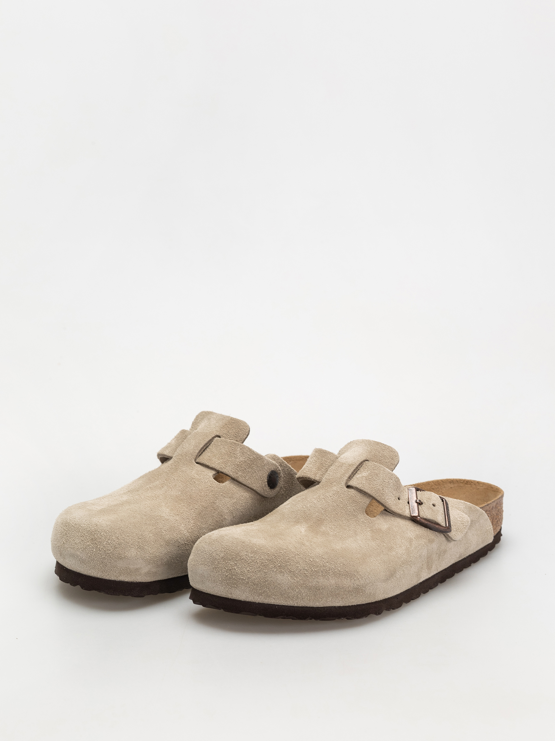 Flip-flop papucsok Birkenstock Boston Suede Leather Regular (taupe)
