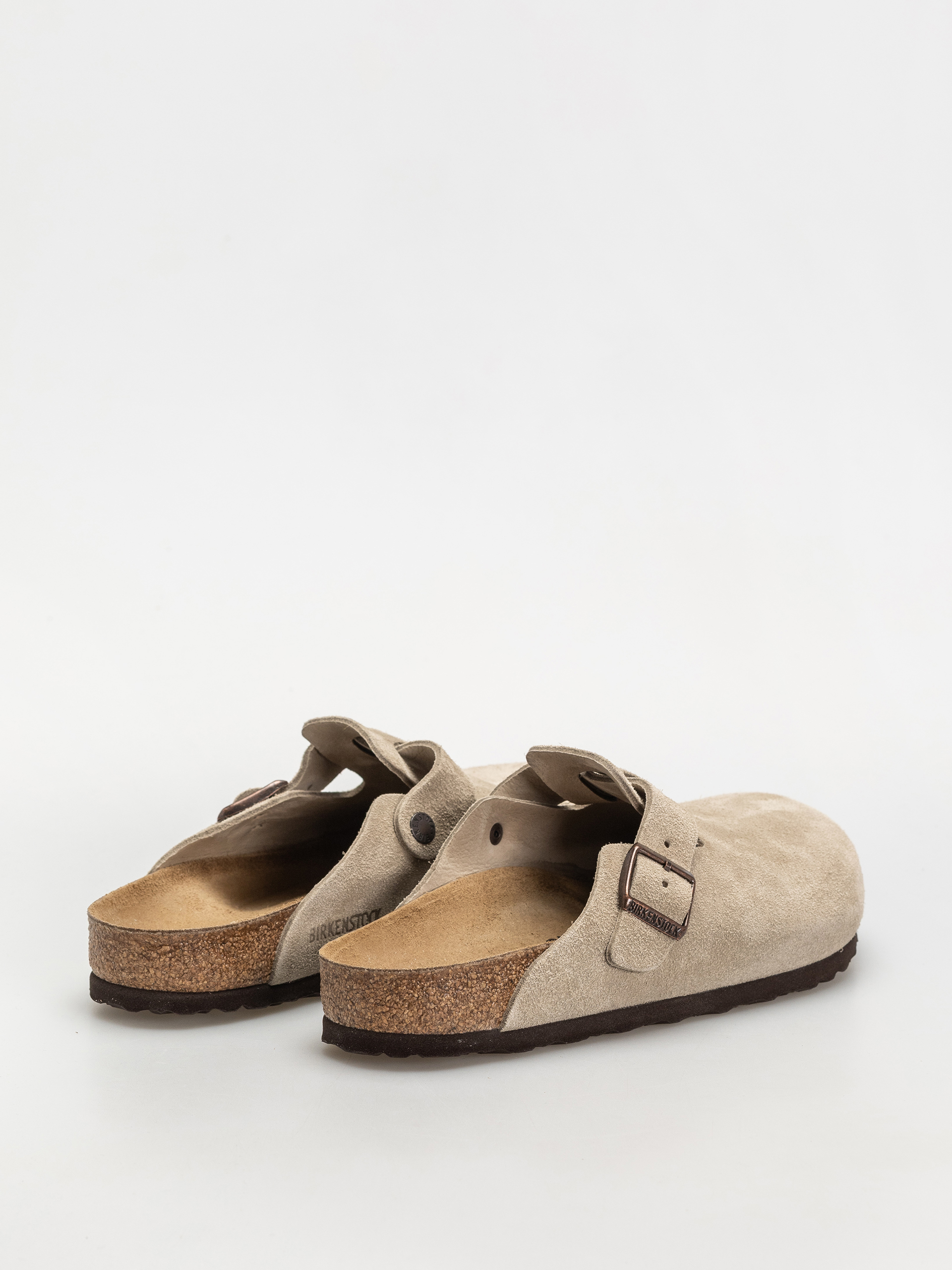 Flip-flop papucsok Birkenstock Boston Suede Leather Regular (taupe)