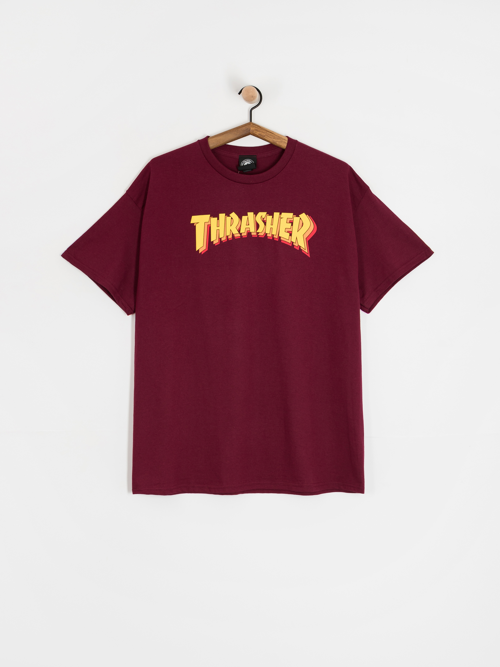 Thrasher Stacked Pu00f3lu00f3 (maroon)