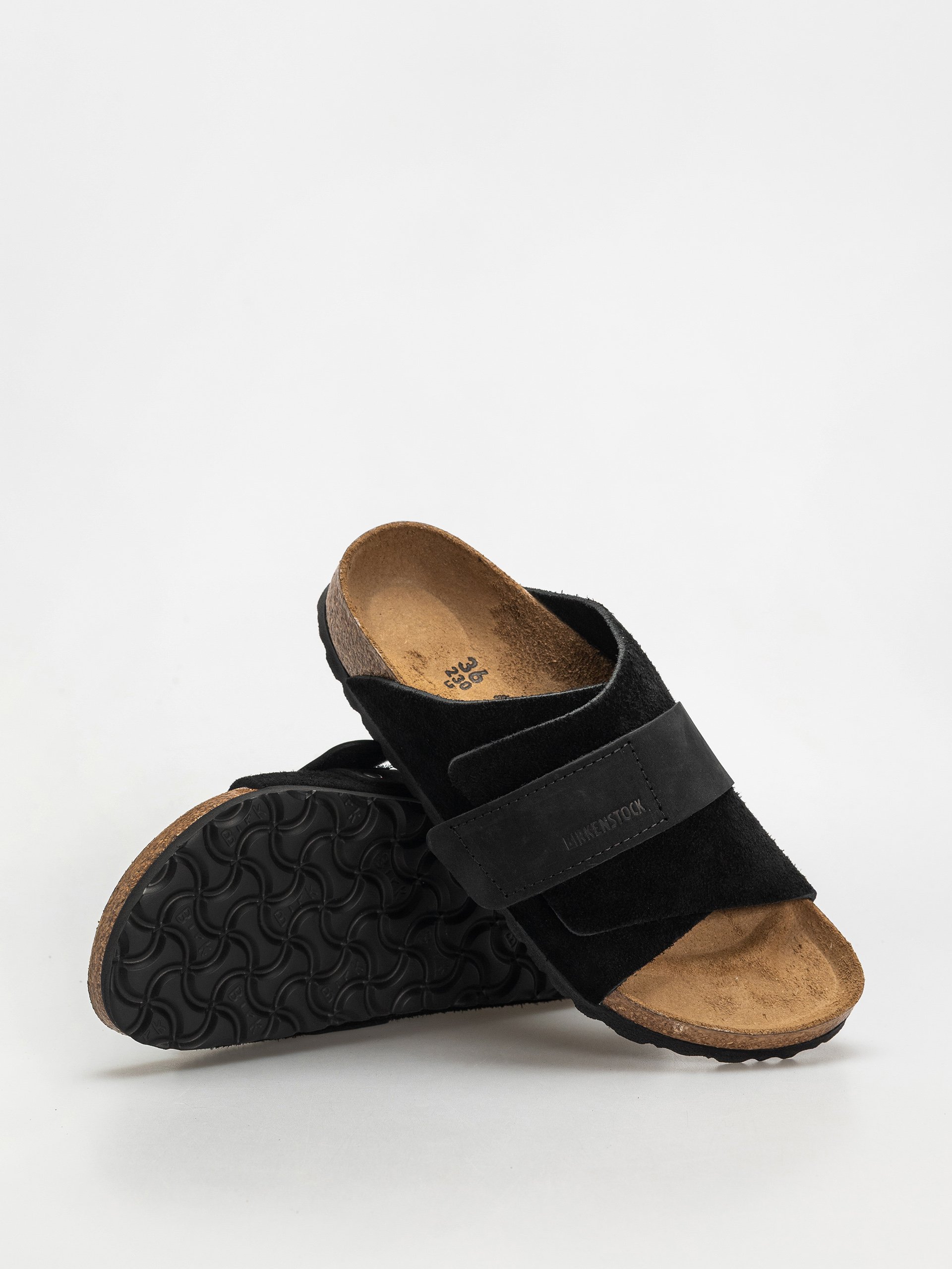 Birkenstock Kyoto Nubuck Suede Leather Narrow Wmn Flip-flop papucsok (black)