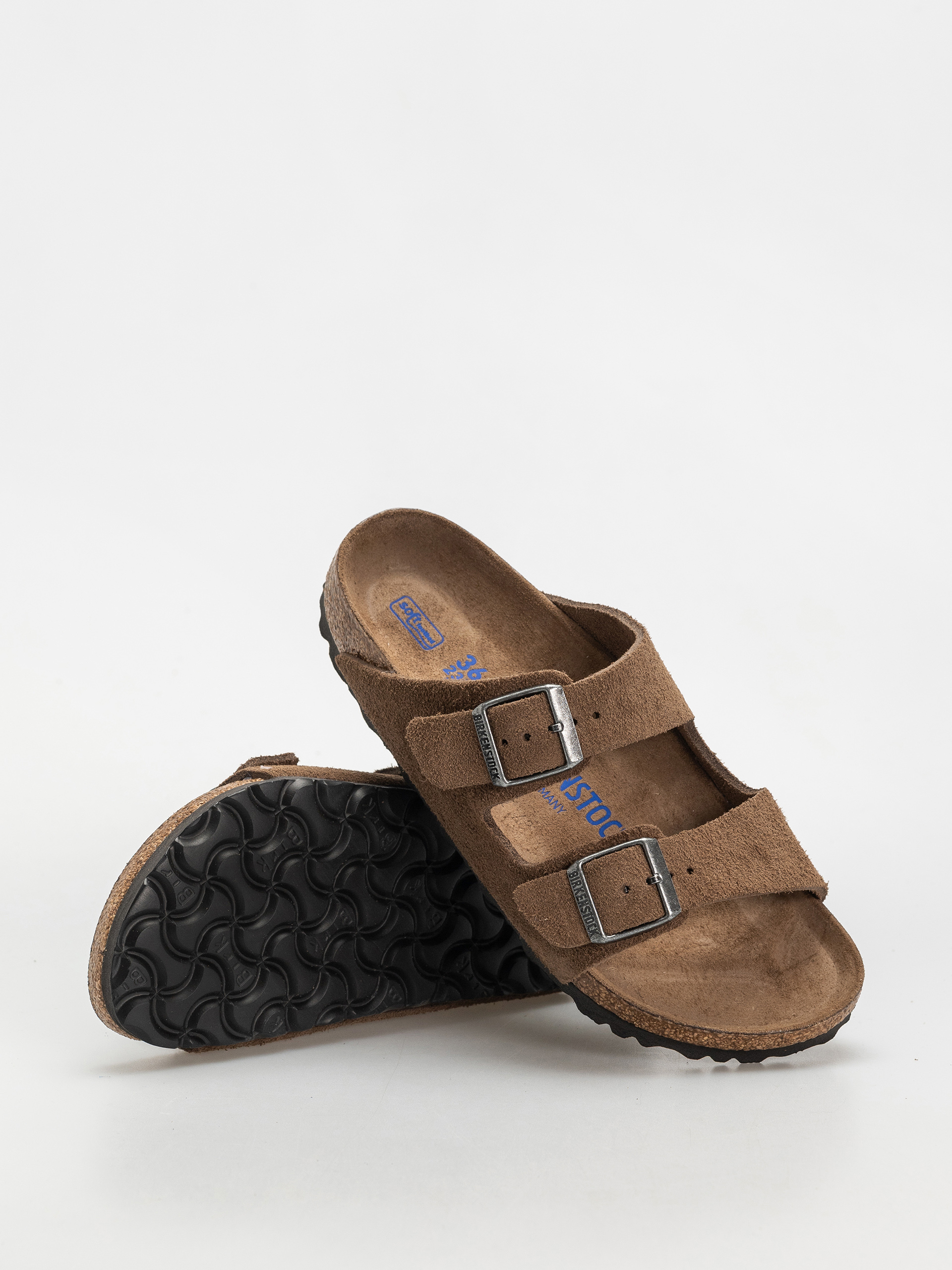 Birkenstock Arizona Suede Leather Narrow Wmn Flip-flop papucsok (dark tea)