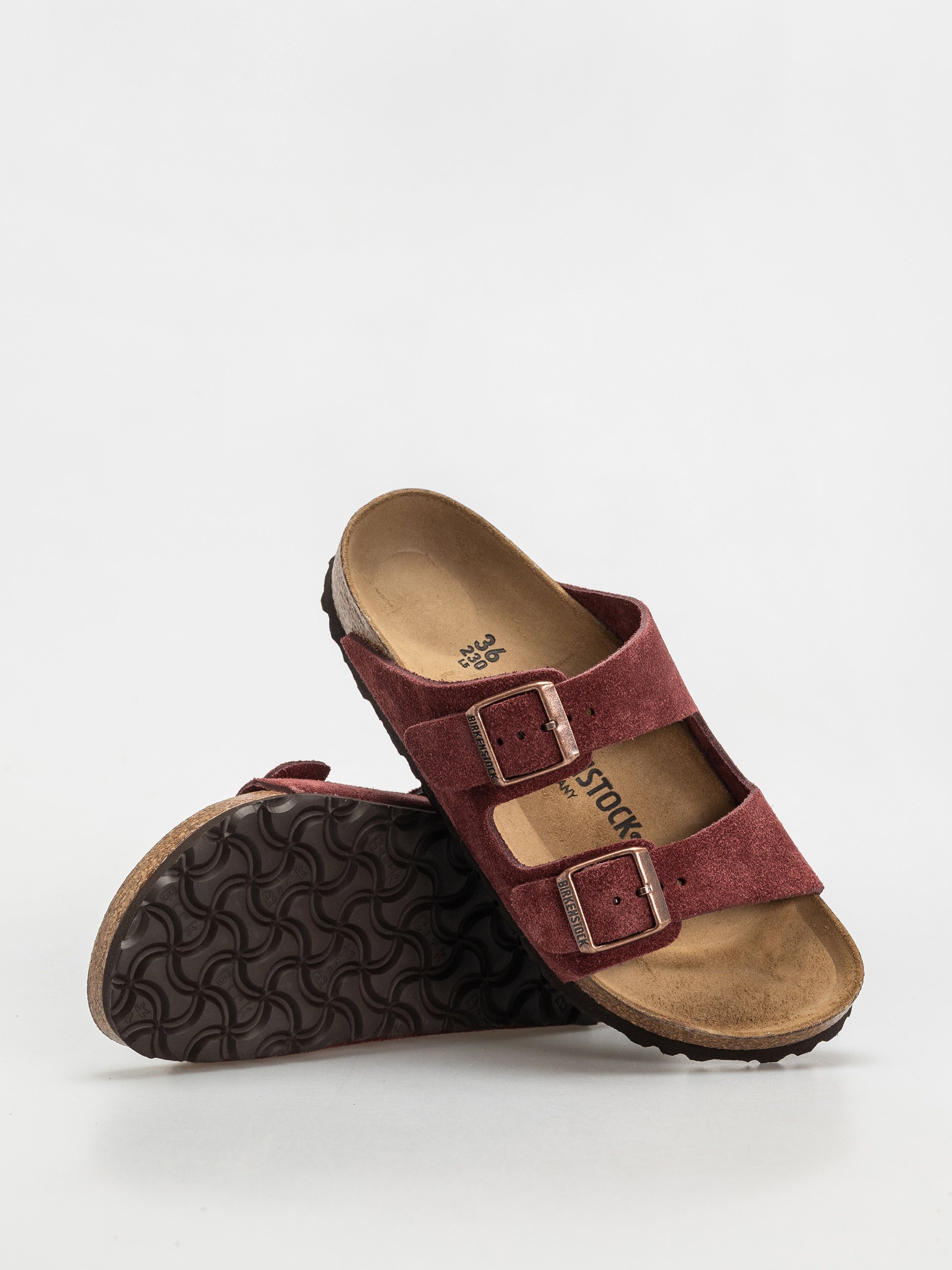 Birkenstock Arizona Suede Leather Narrow Wmn Flip-flop papucsok (zinfandel)