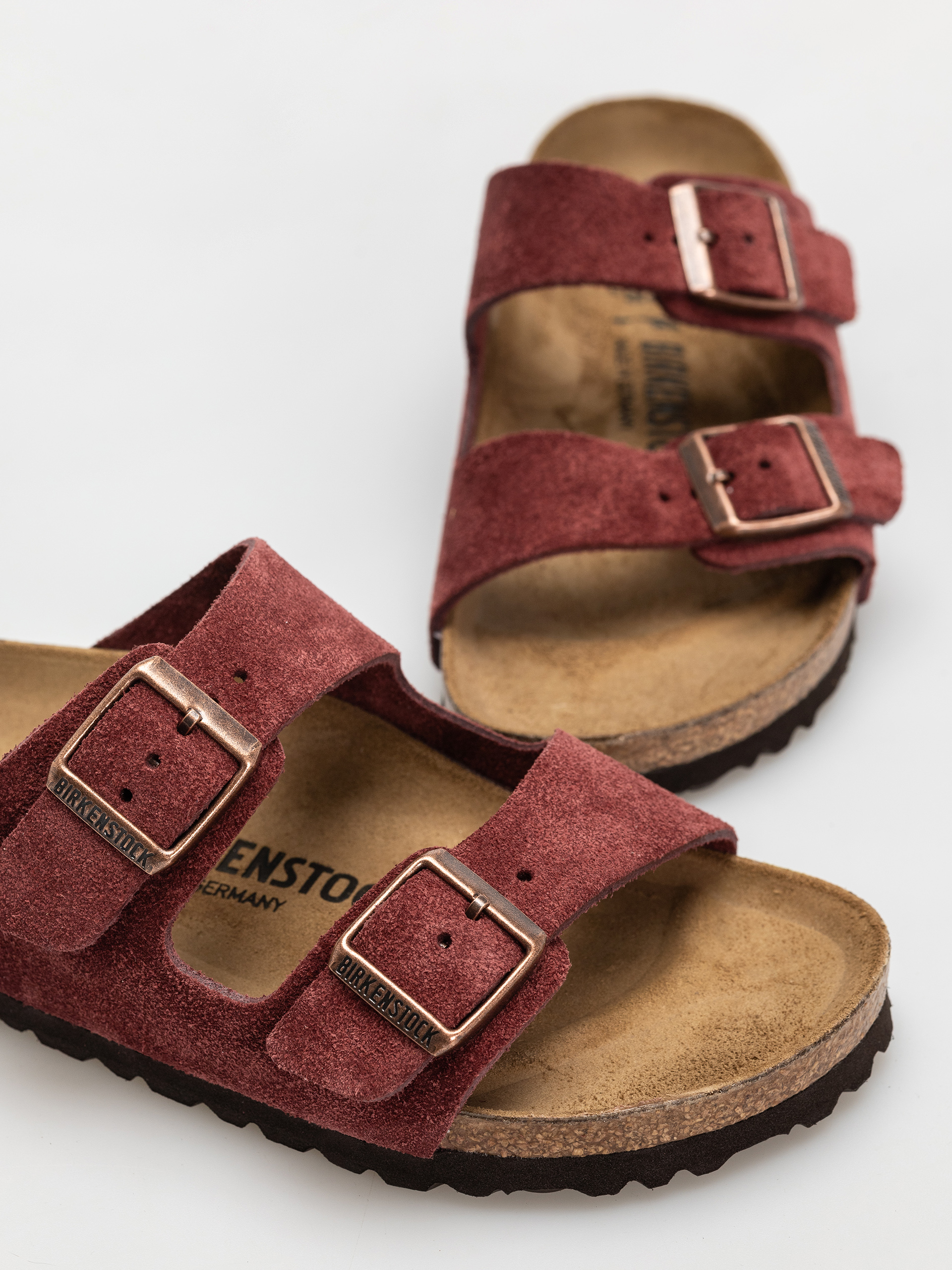 Birkenstock Arizona Suede Leather Narrow Wmn Flip-flop papucsok (zinfandel)