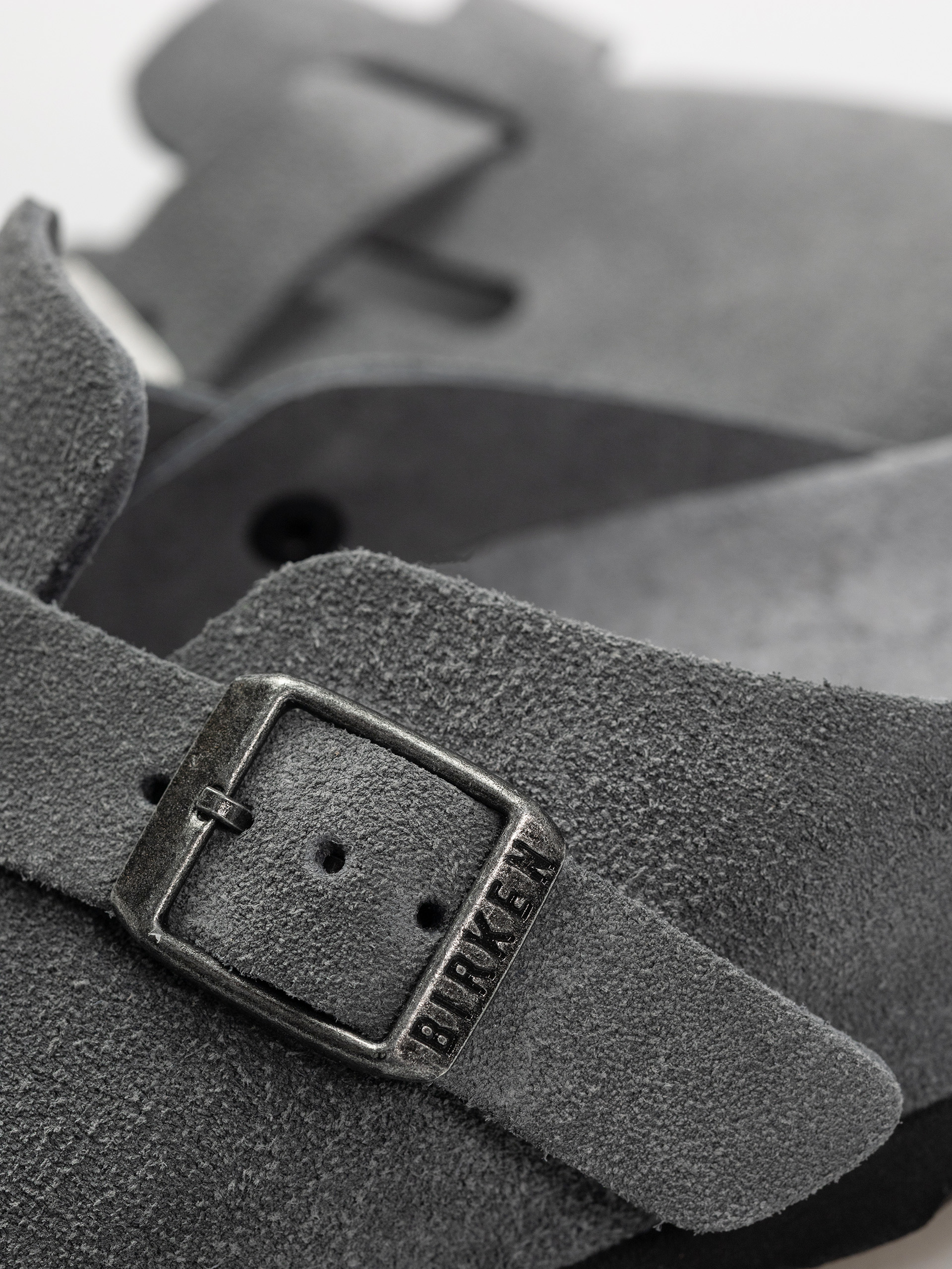 Birkenstock Boston SFB Suede Leather Narrow Wmn Flip-flop papucsok (basalt gray)