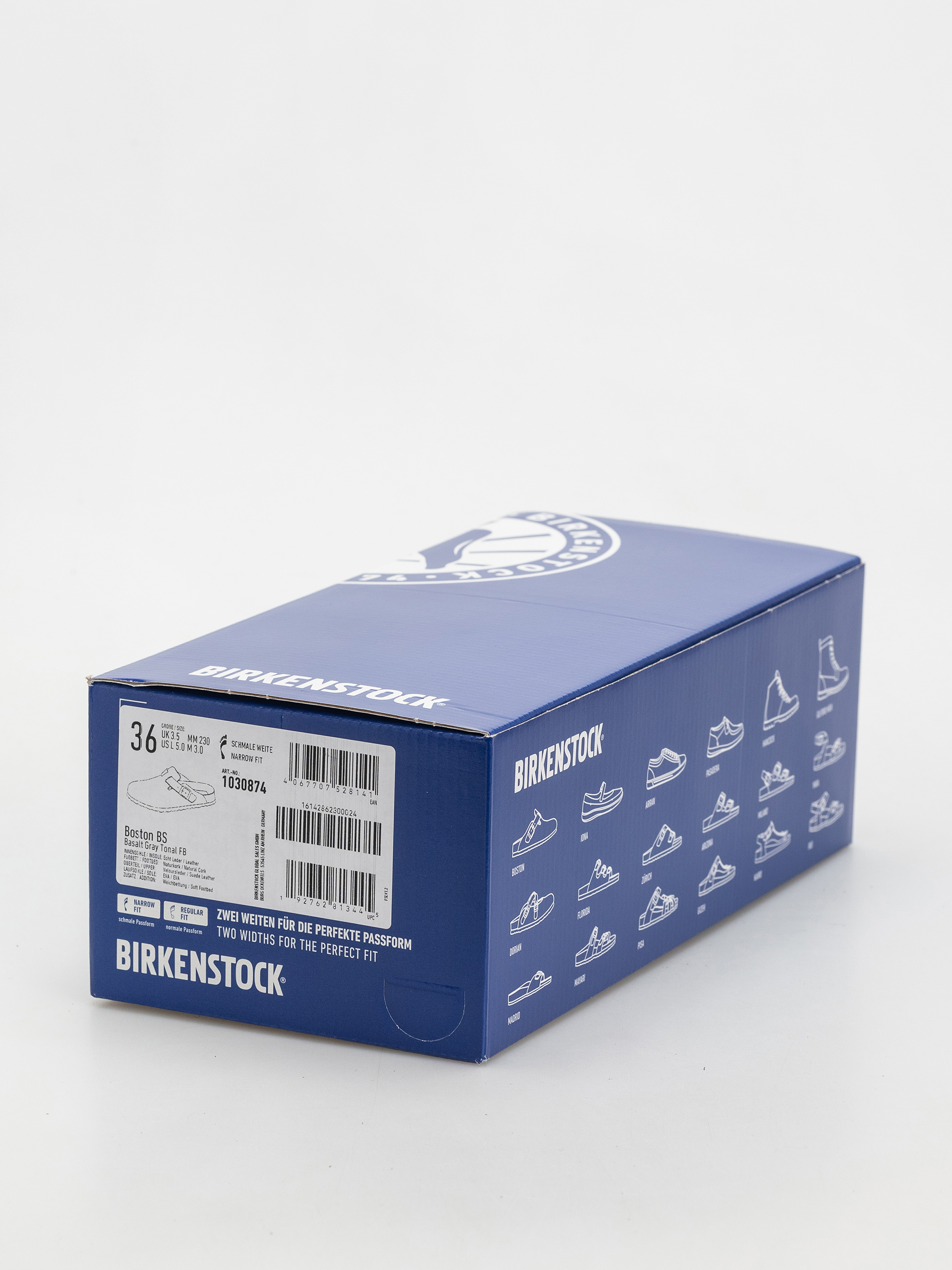 Birkenstock Boston SFB Suede Leather Narrow Wmn Flip-flop papucsok (basalt gray)