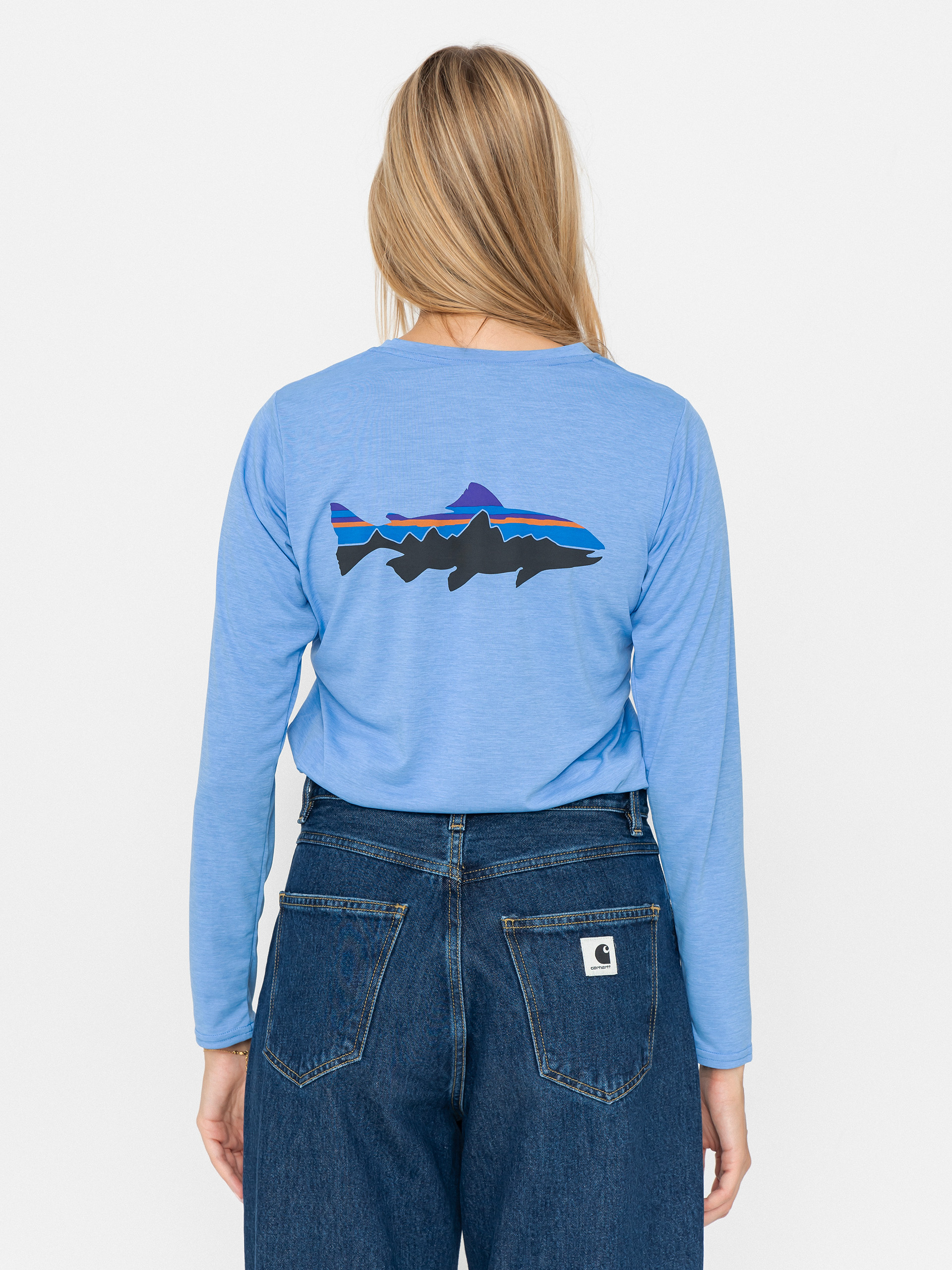 Patagonia Cap Cool Daily Graphic Wmn Hosszú ujjú felső (fitz roy trout/abundant blue x-dye)