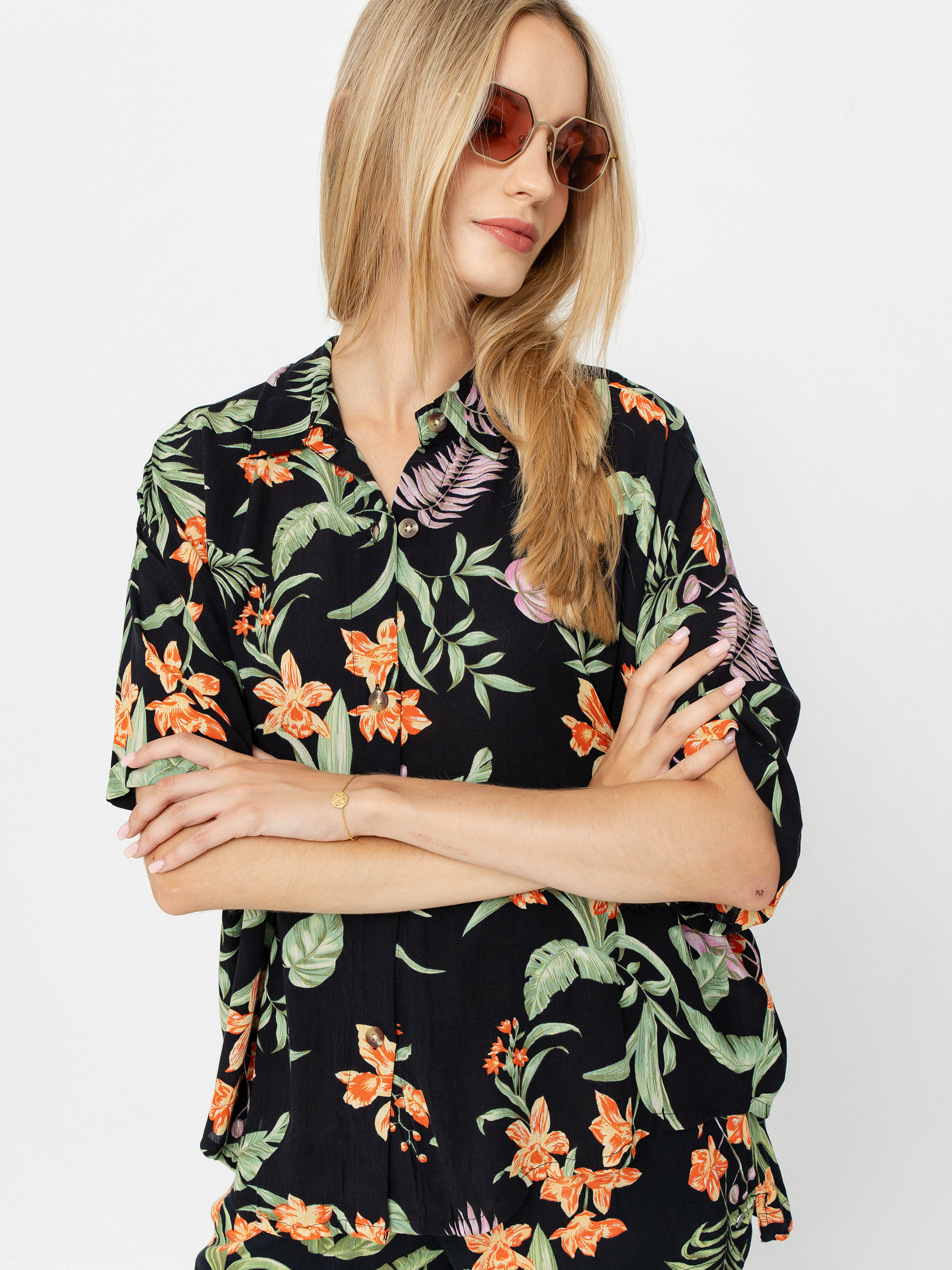 Roxy Beach Nostalgia Crinkle Ing Wmn (anthracite island escape)