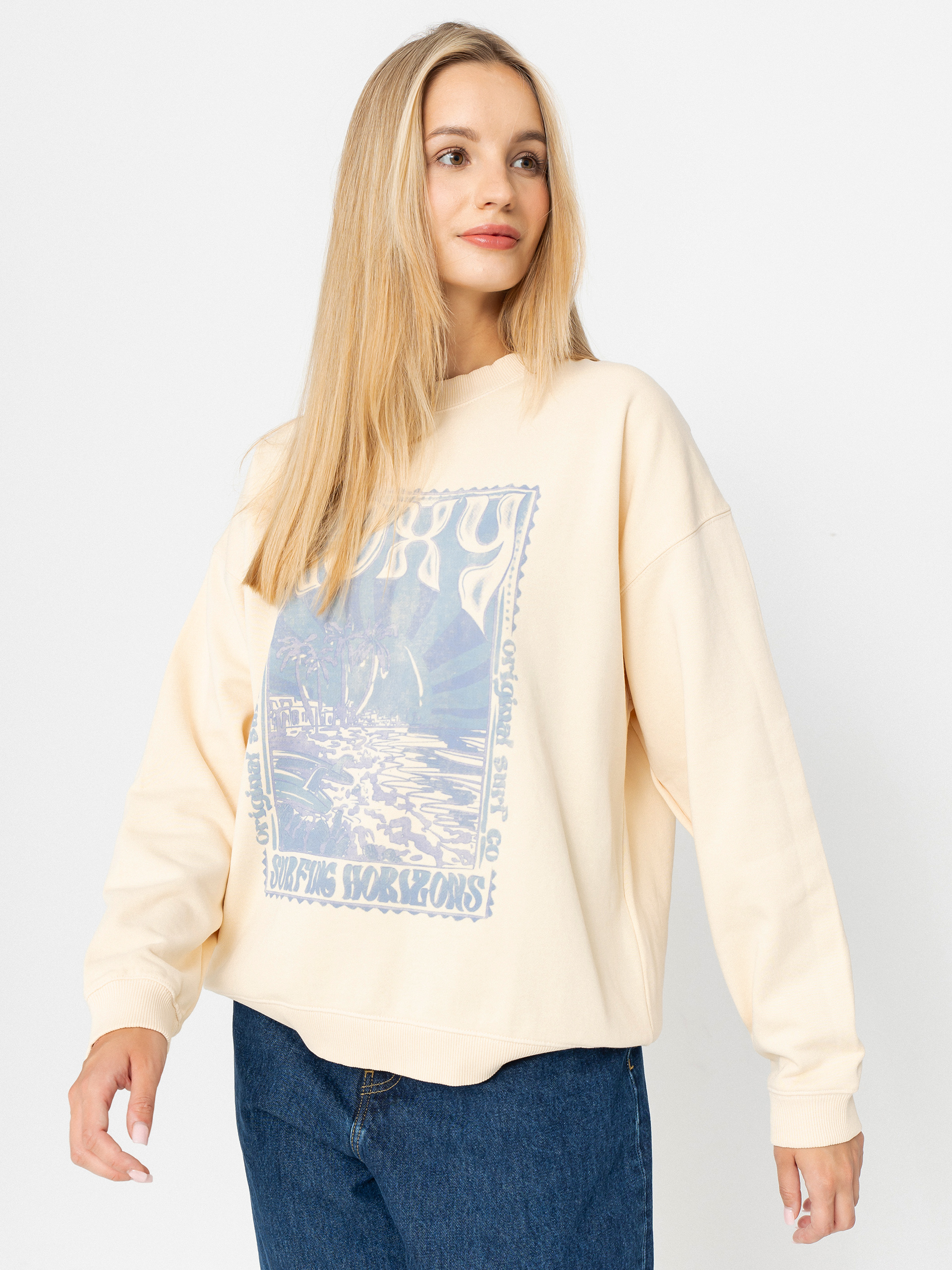 Roxy Lineup Oversized Crew Wmn Pulóver (parchment)