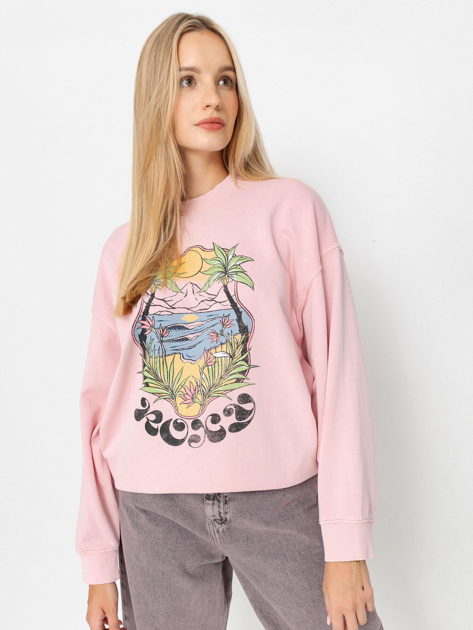Roxy Lineup Terry Wmn Pulóver (bleached mauve)