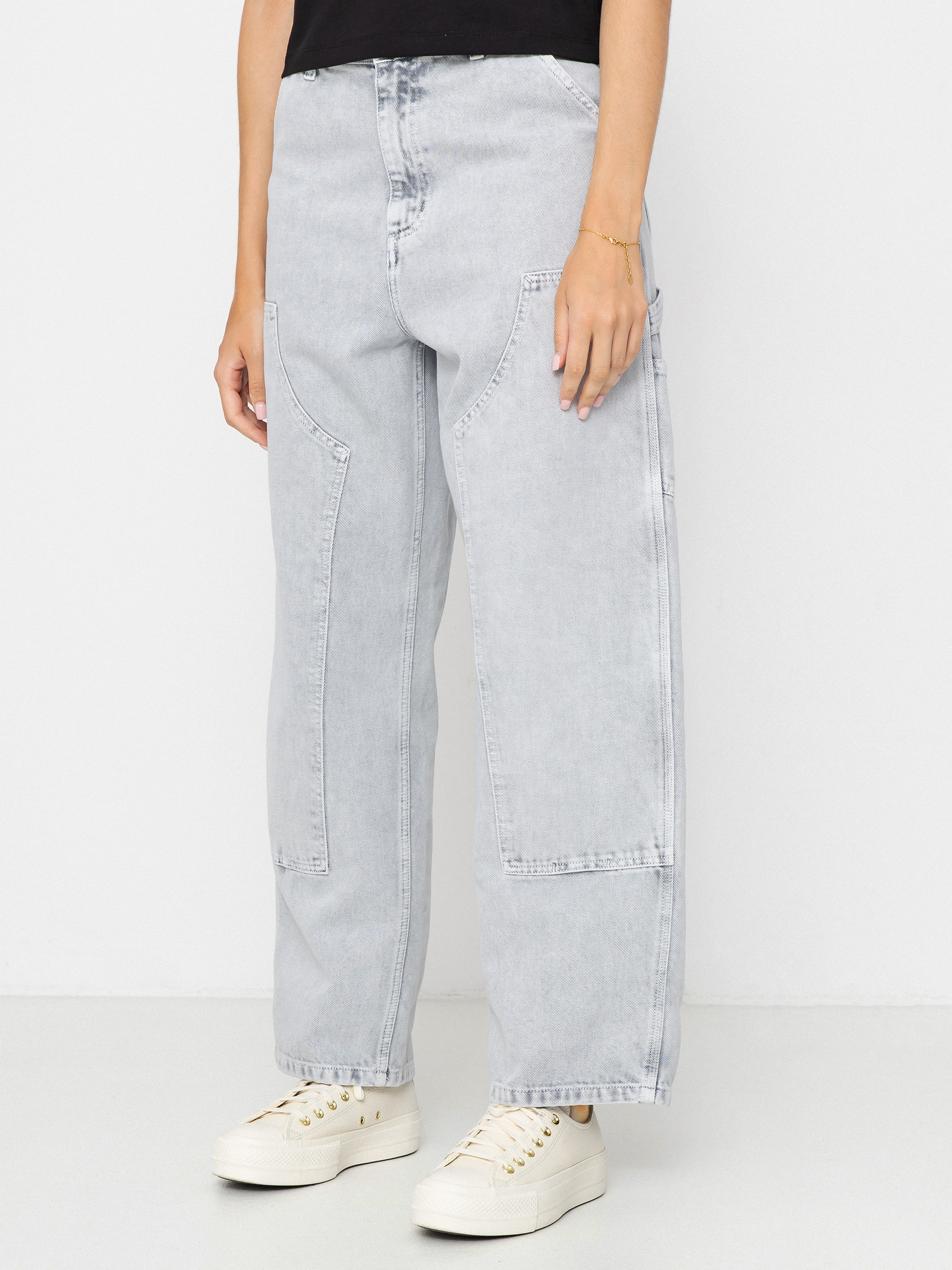 Carhartt WIP Brandon Double Knee Wmn Kisnadrág (black/chalk wash)