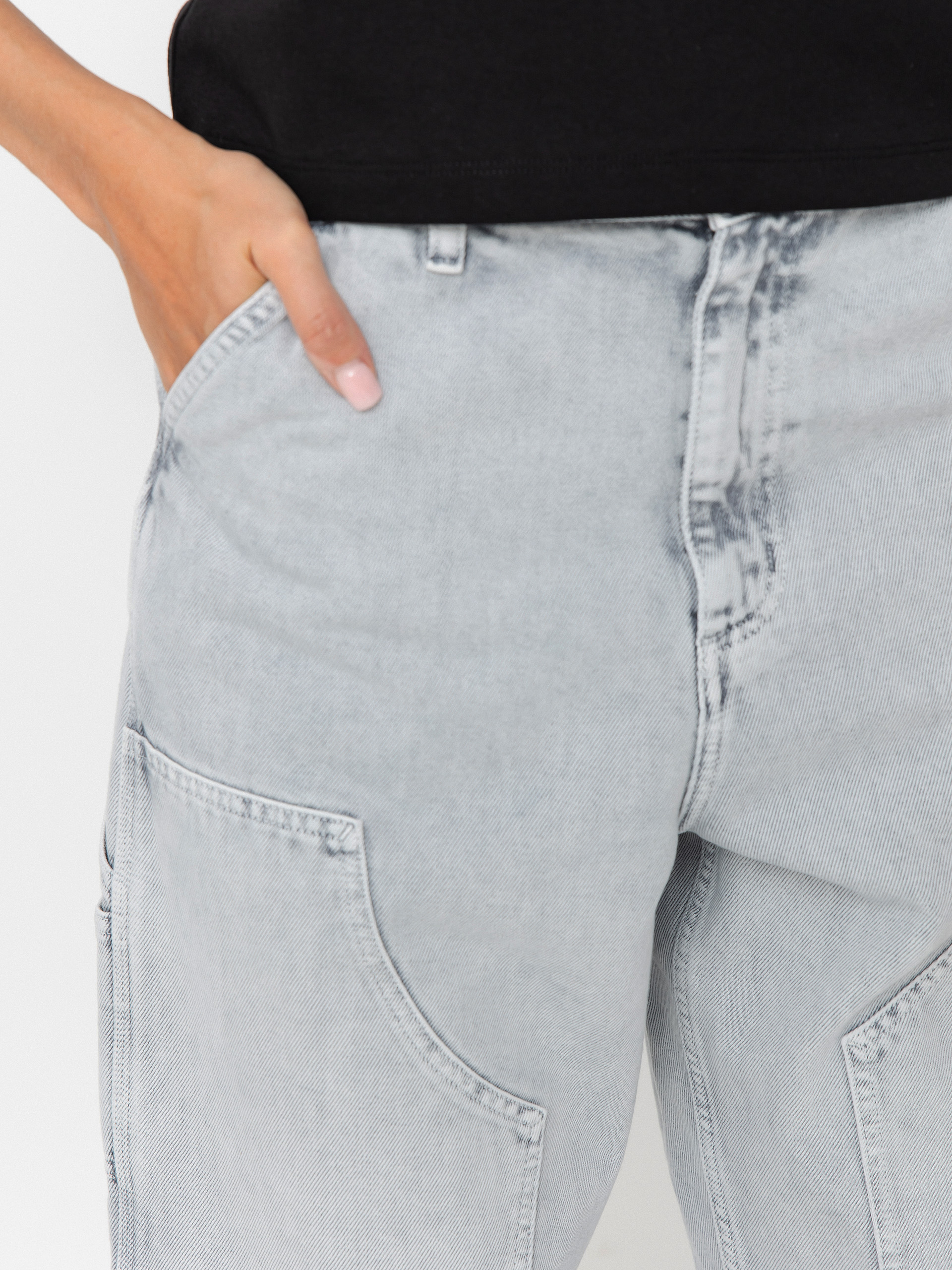 Carhartt WIP Brandon Double Knee Wmn Kisnadrág (black/chalk wash)