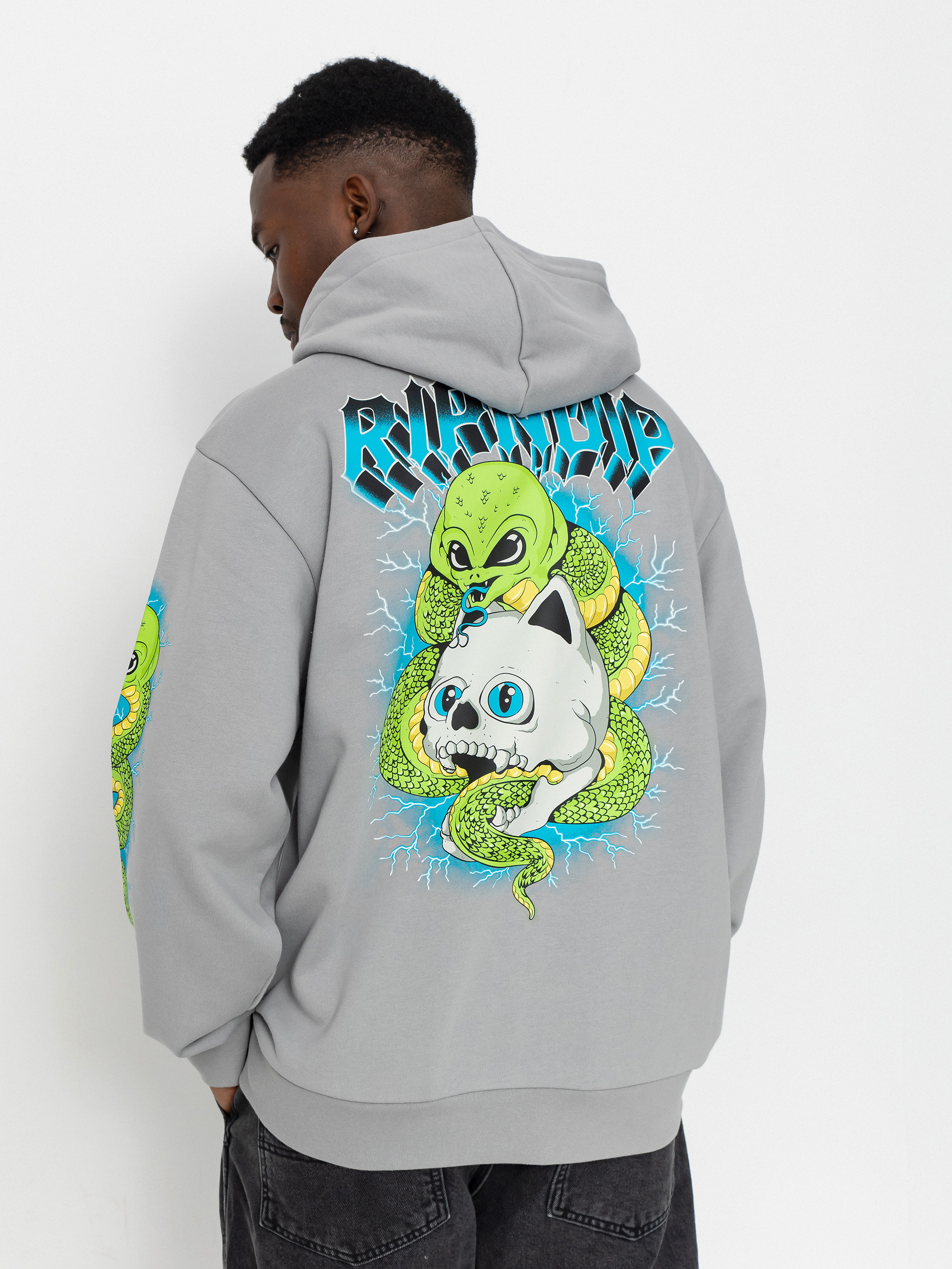 RipNDip Skull And Bones HD Kapucnis pulóver (charcoal)