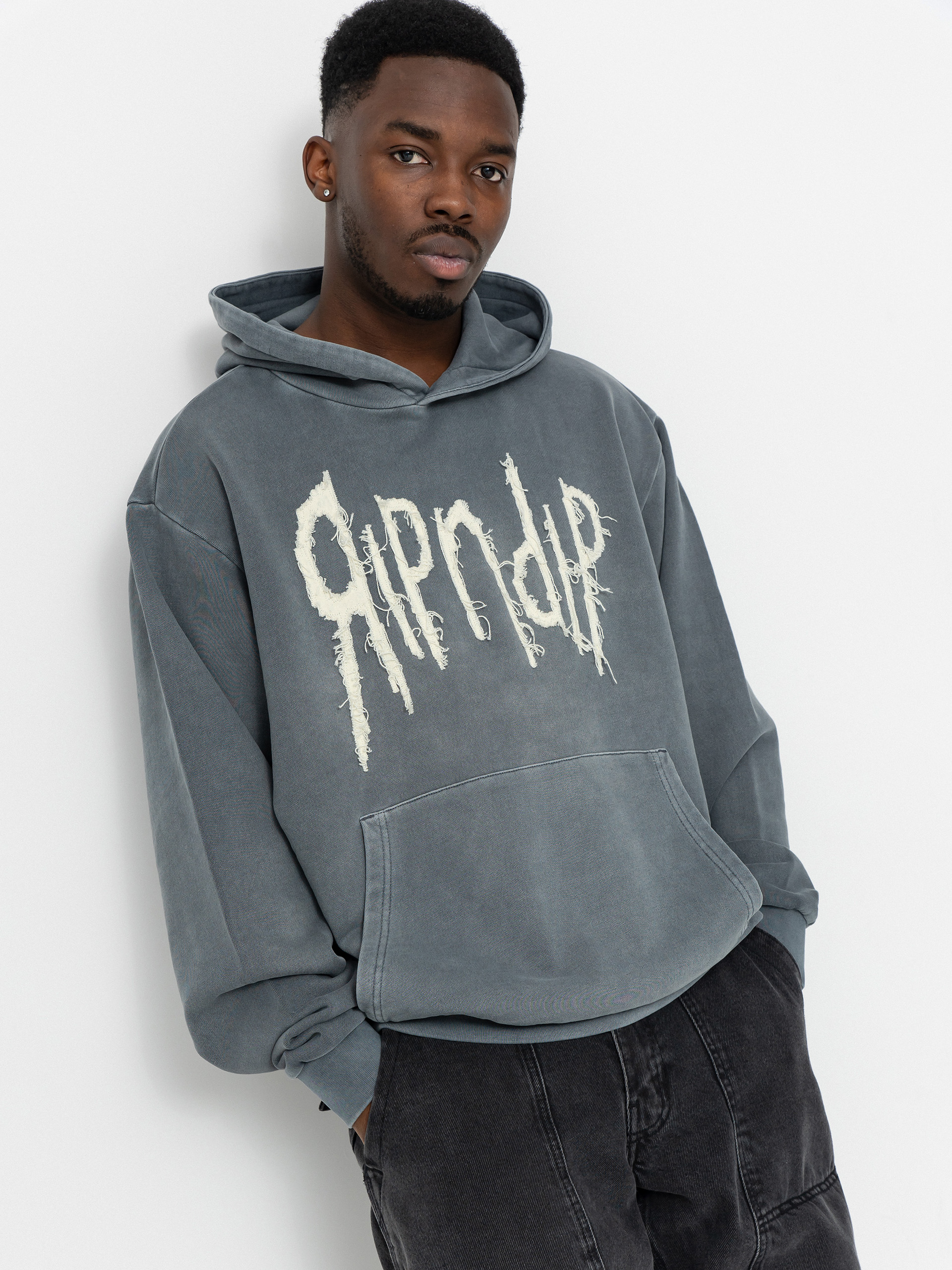 RipNDip Insano Distressed HD Kapucnis pulóver (charcoal vintage wash)