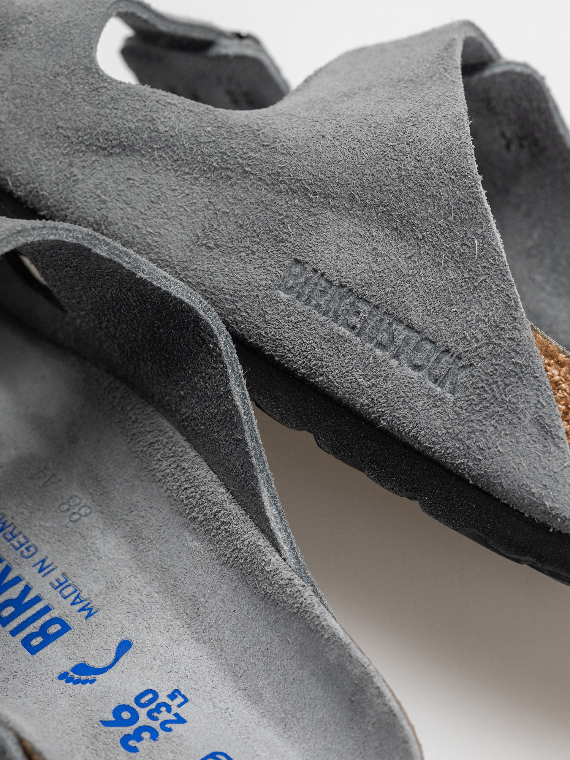 Birkenstock Arizona Suede Leather Narrow Wmn Flip-flop papucsok (basalt gray)