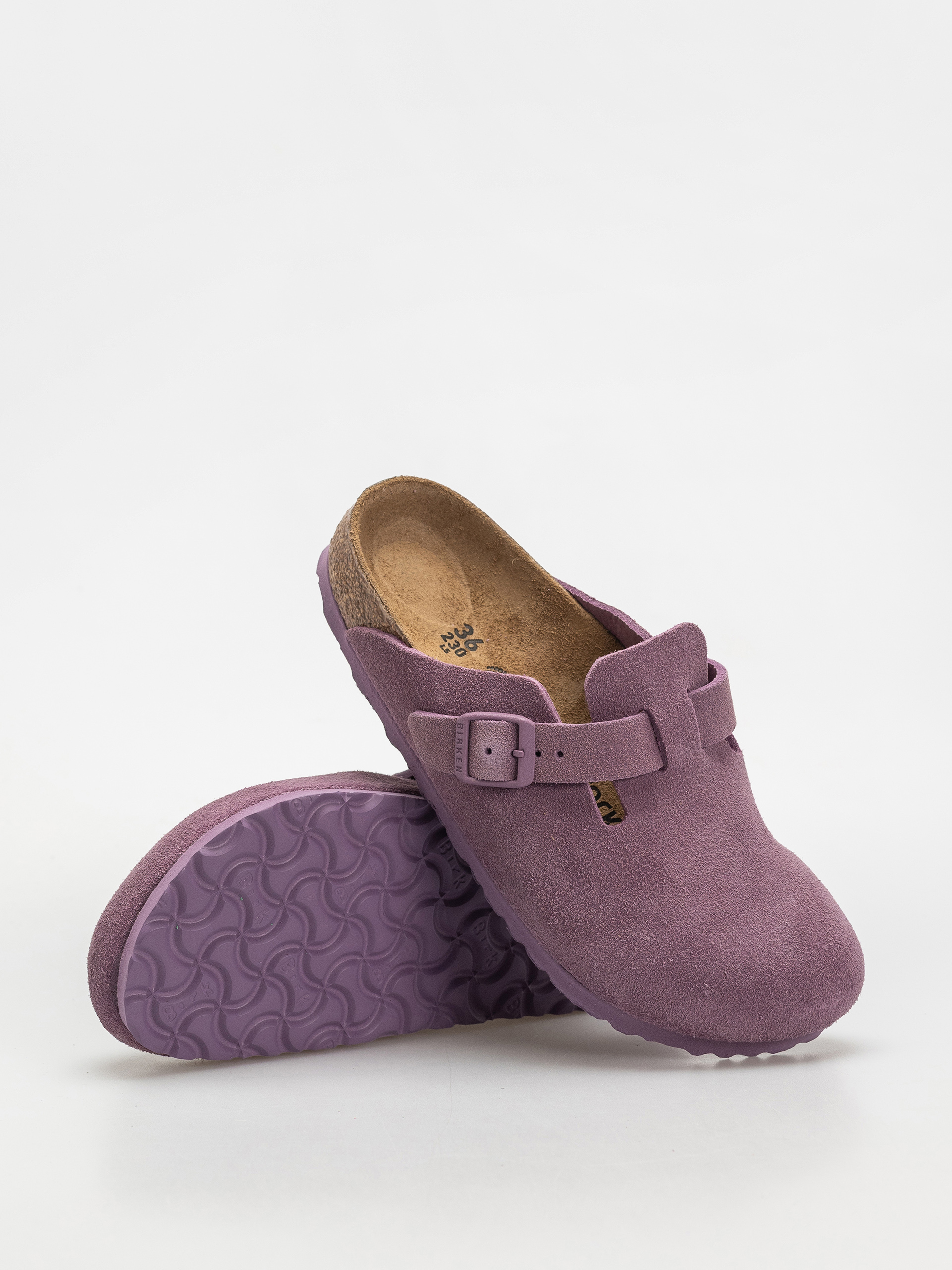 Birkenstock Boston Suede Leather Narrow Wmn Flip-flop papucsok (mauve)