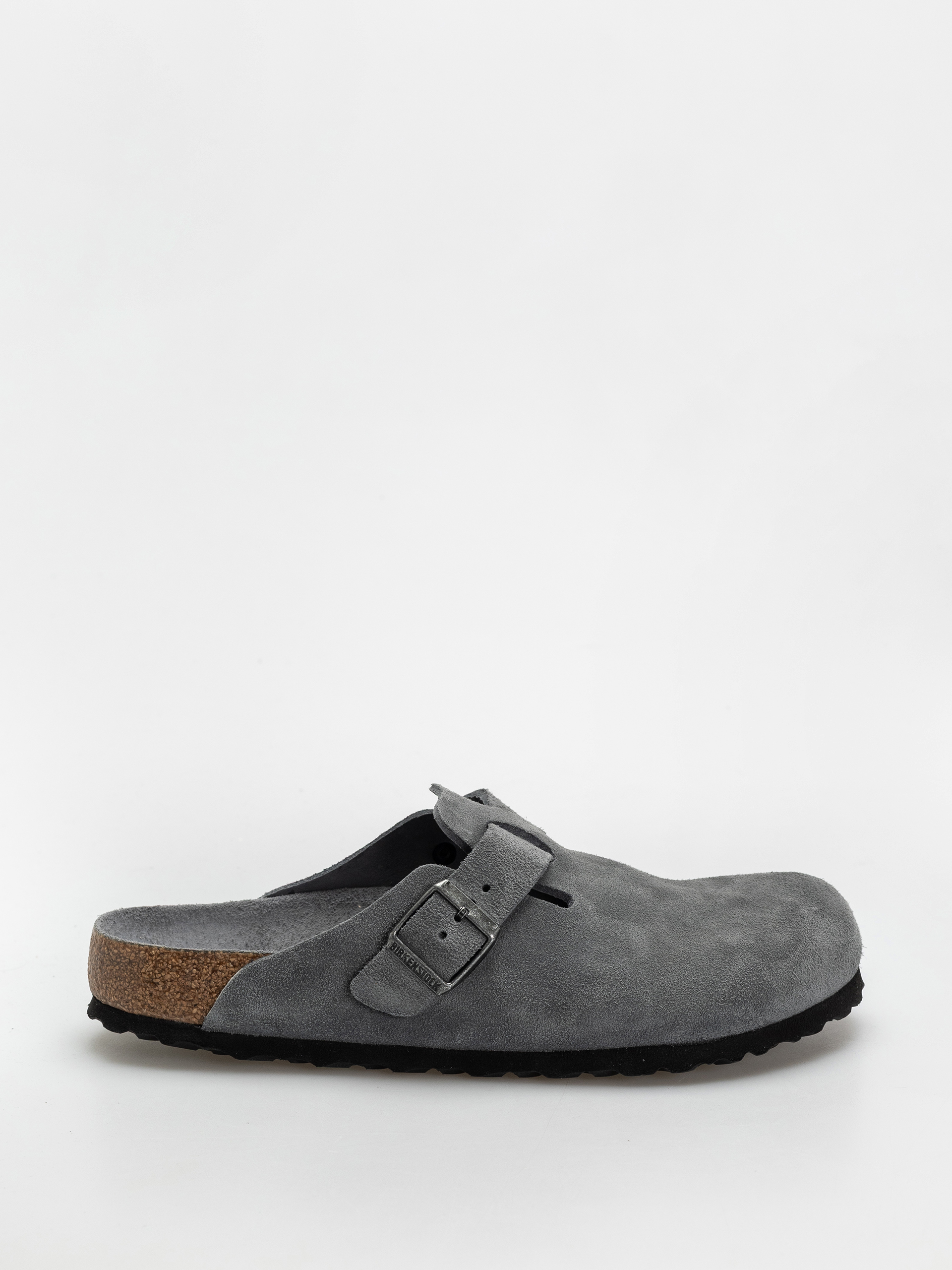 Birkenstock Boston SFB Suede Leather Regular Flip-flop papucsok (basalt gray)