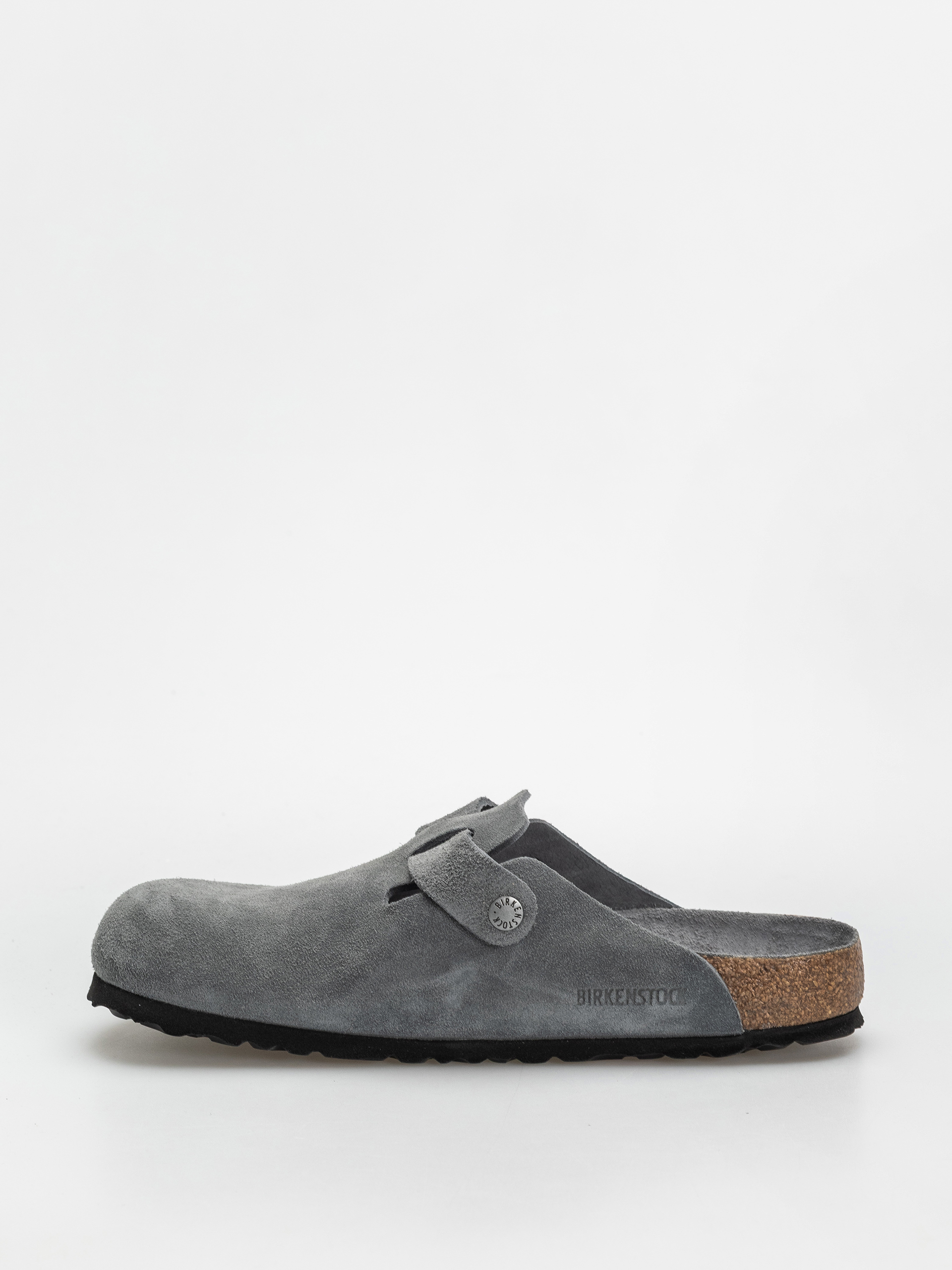 Birkenstock Boston SFB Suede Leather Regular Flip-flop papucsok (basalt gray)