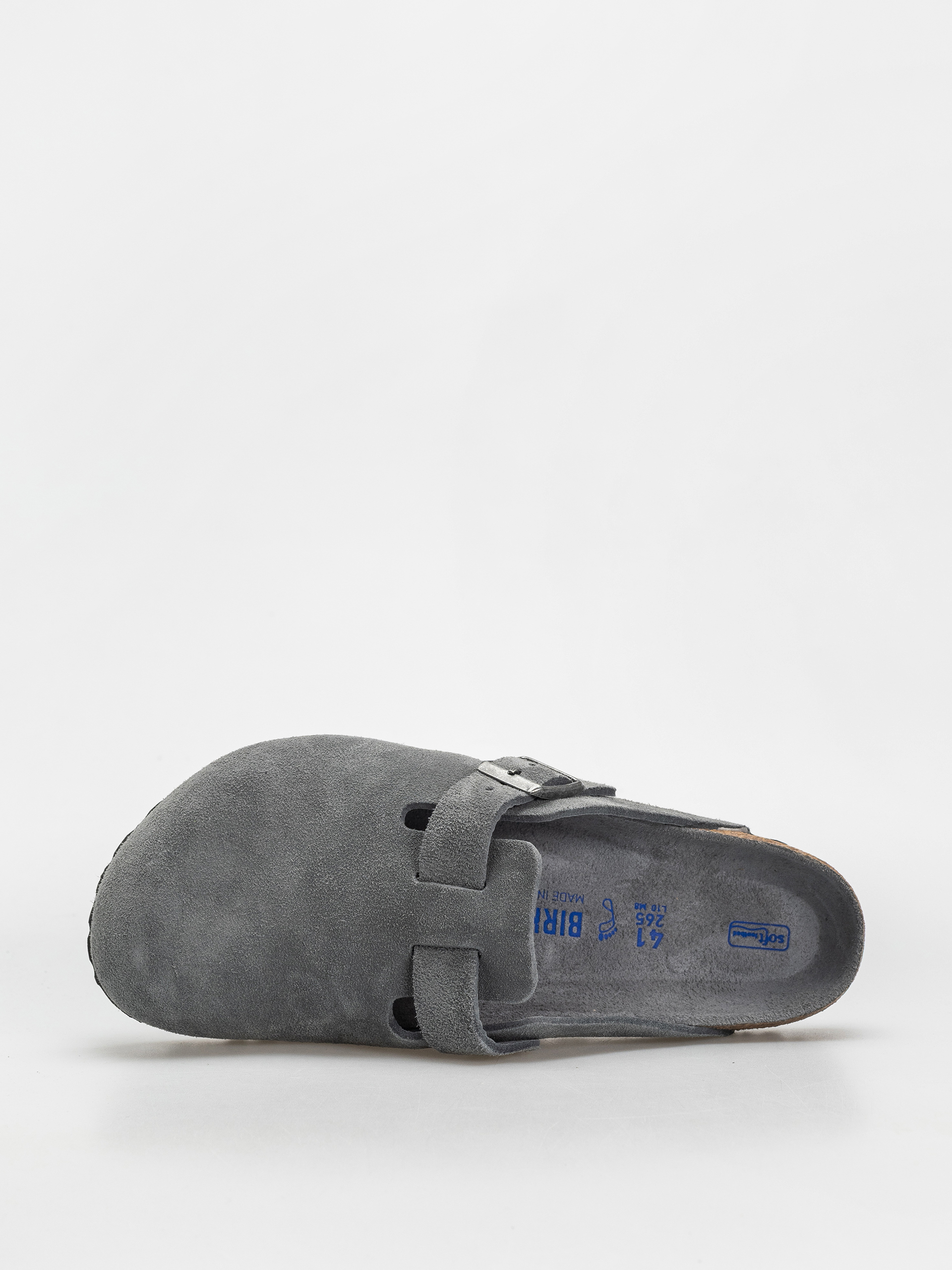 Birkenstock Boston SFB Suede Leather Regular Flip-flop papucsok (basalt gray)