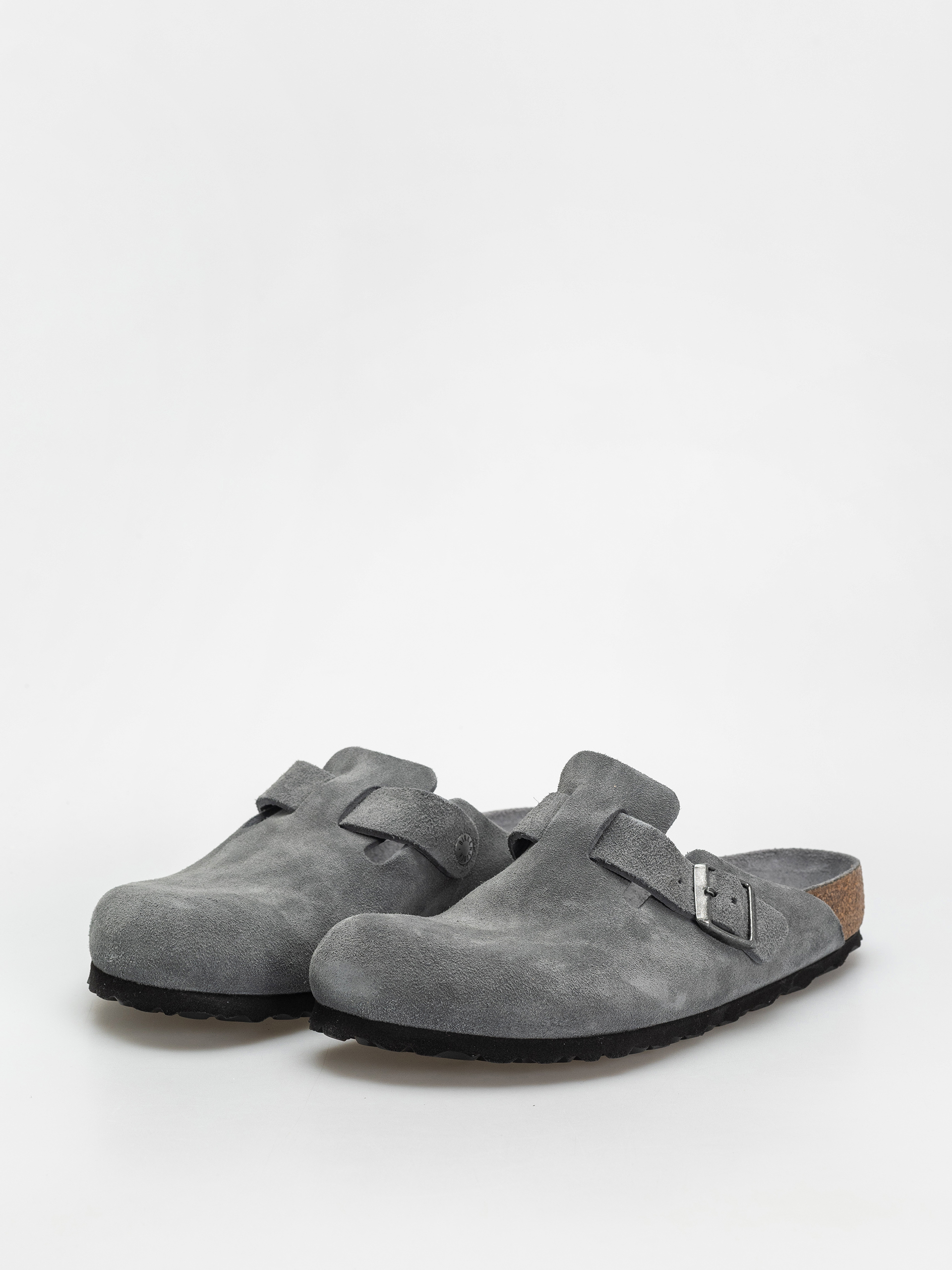 Birkenstock Boston SFB Suede Leather Regular Flip-flop papucsok (basalt gray)