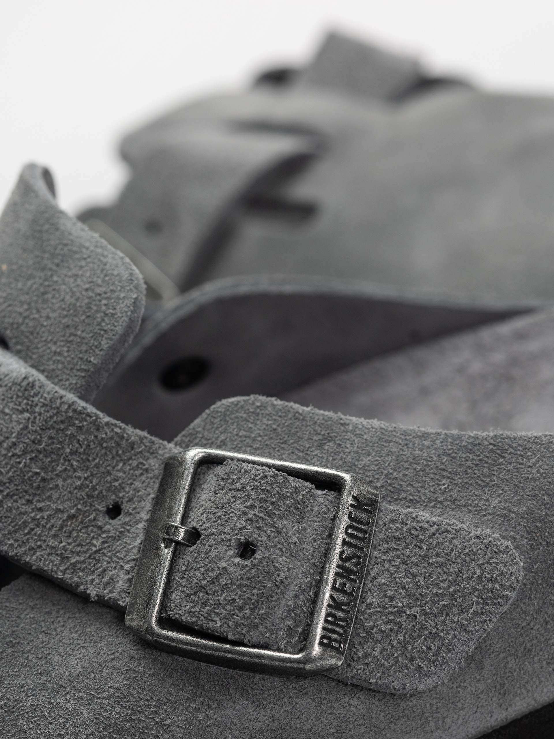 Birkenstock Boston SFB Suede Leather Regular Flip-flop papucsok (basalt gray)