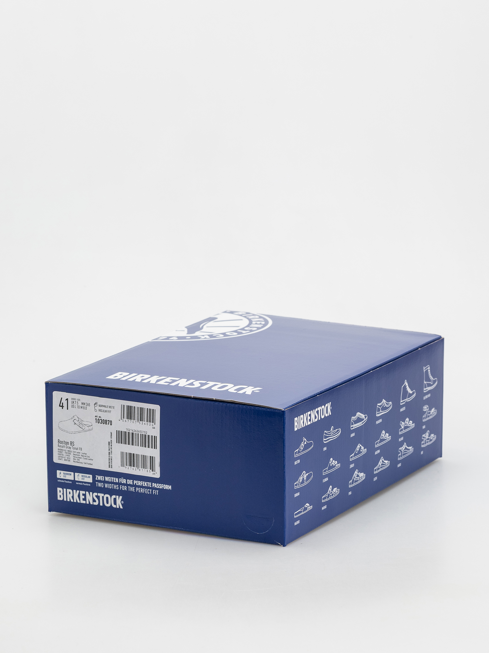 Birkenstock Boston SFB Suede Leather Regular Flip-flop papucsok (basalt gray)