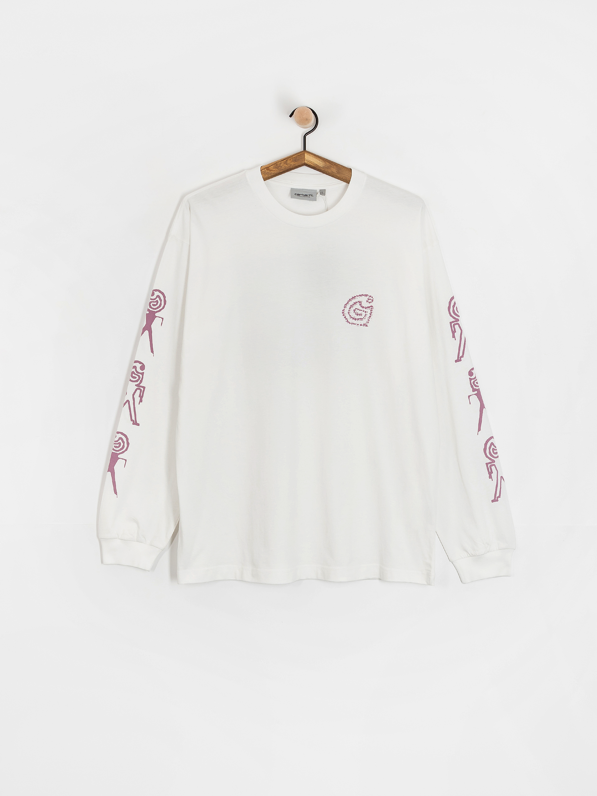 Carhartt WIP Terrestrial Hosszú ujjú felső (white/pink fog/pigment garment dyed)