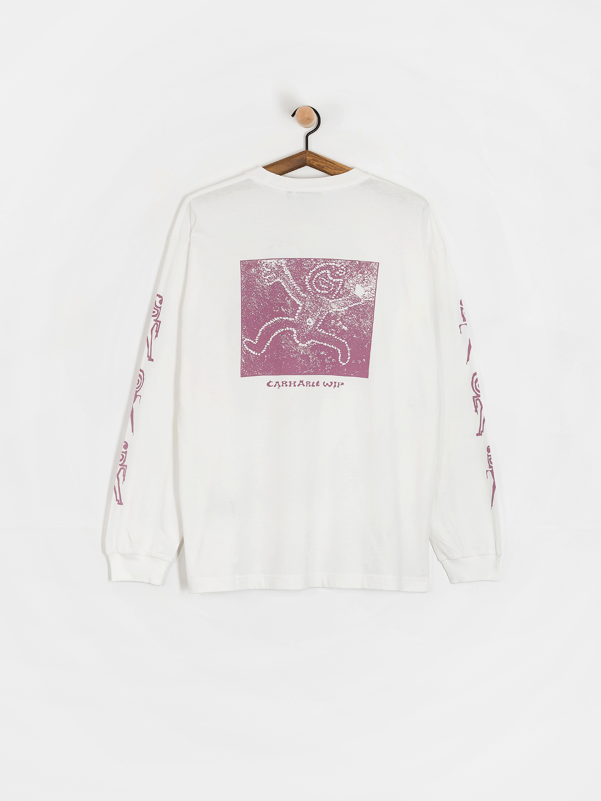 Carhartt WIP Terrestrial Hosszú ujjú felső (white/pink fog/pigment garment dyed)
