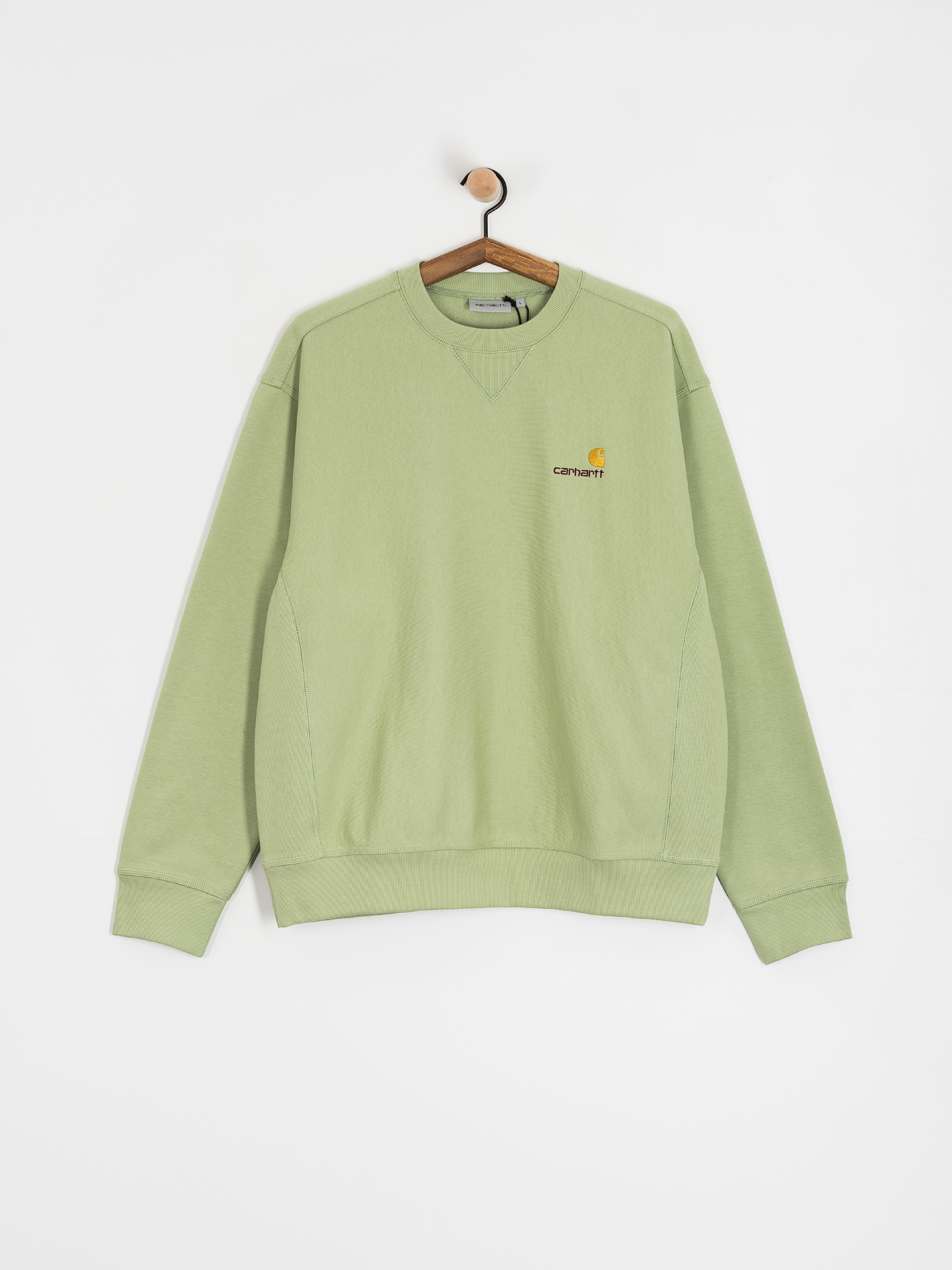 Carhartt WIP American Script Pulóver (pale olive)