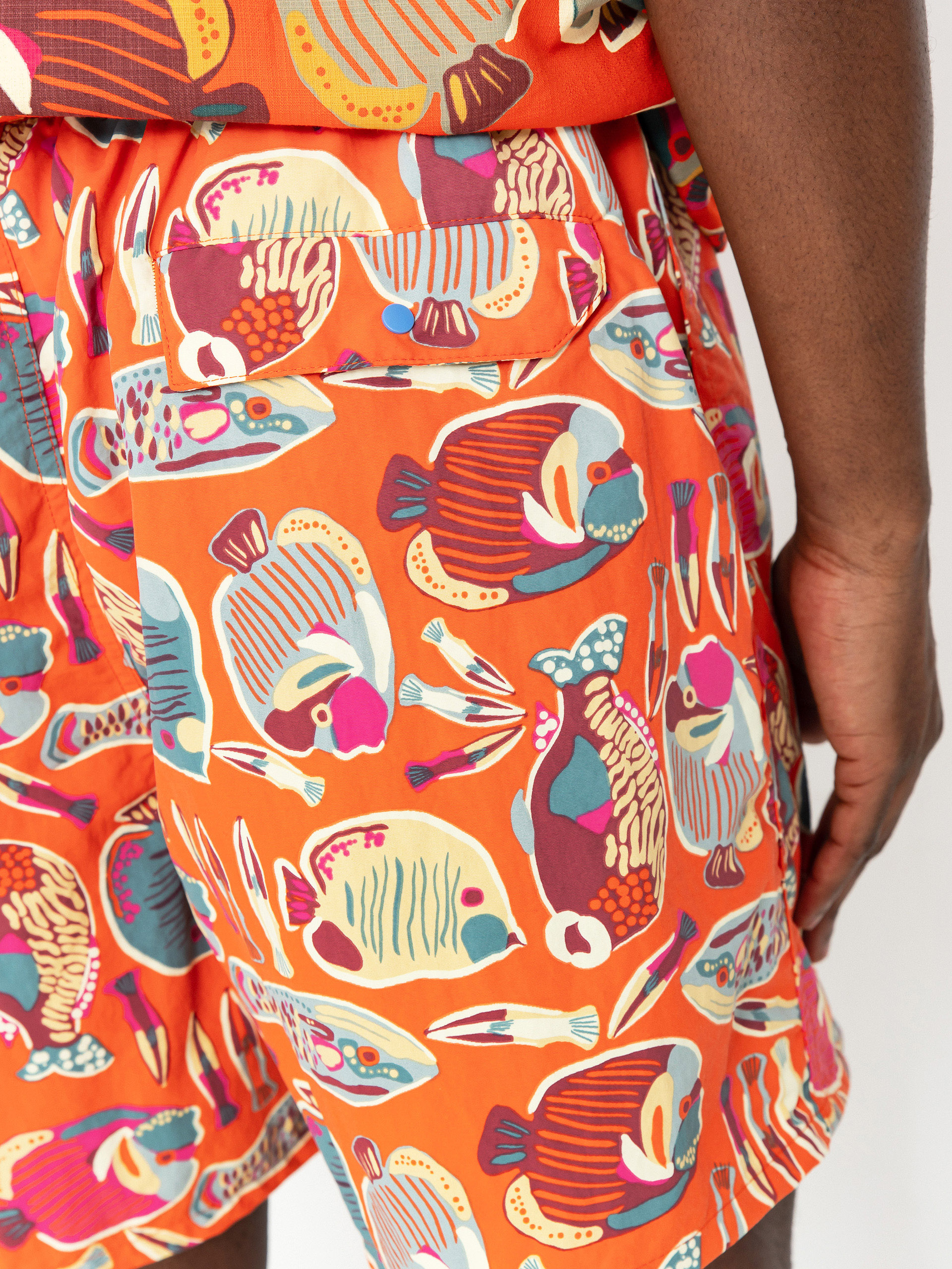 Rövidnadrág Patagonia Baggies Shorts 5in (wrasse/pollinator orange)