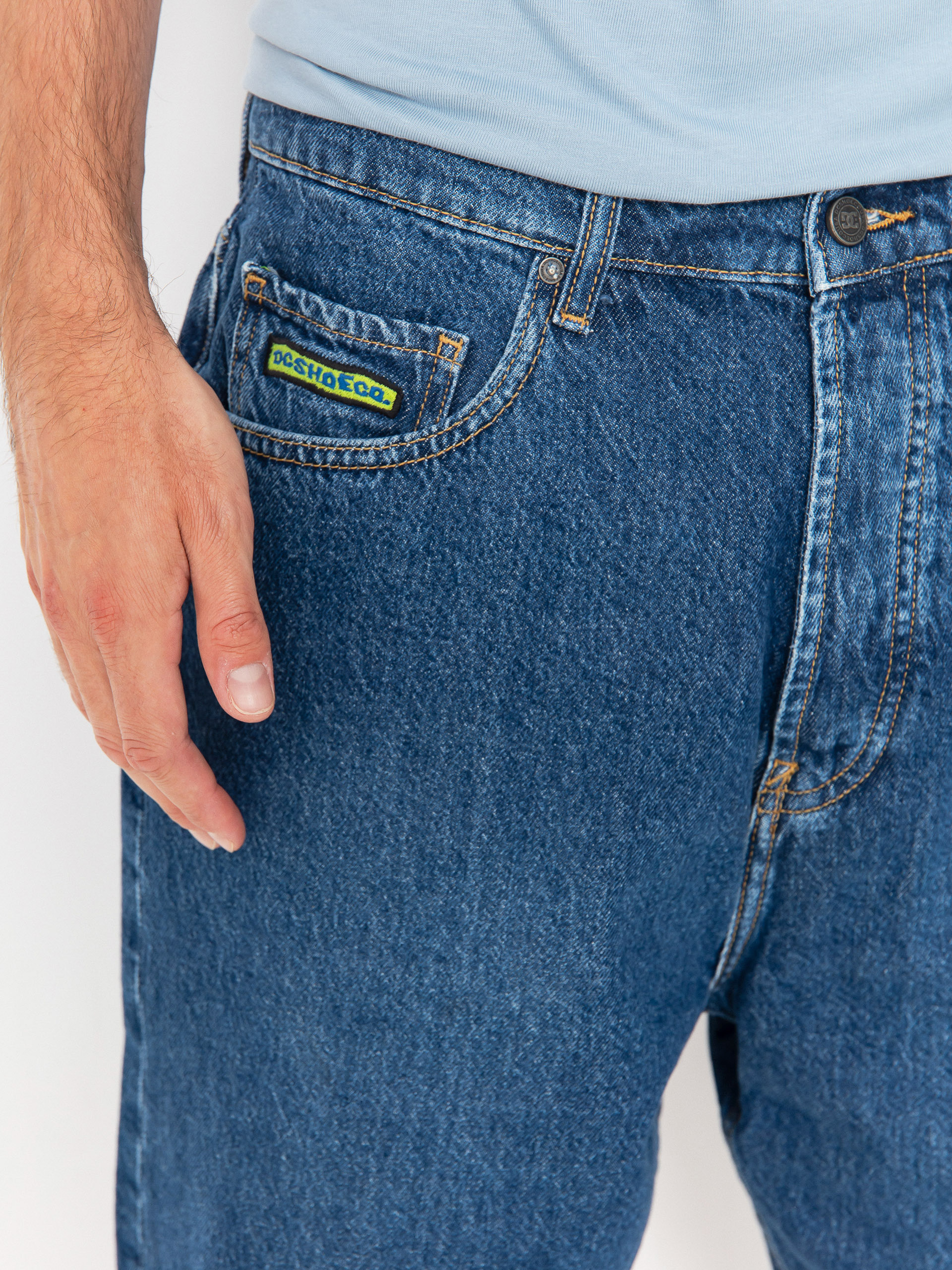 DC Worker Baggy Denim Rsi Rövidnadrág (stone indigo)