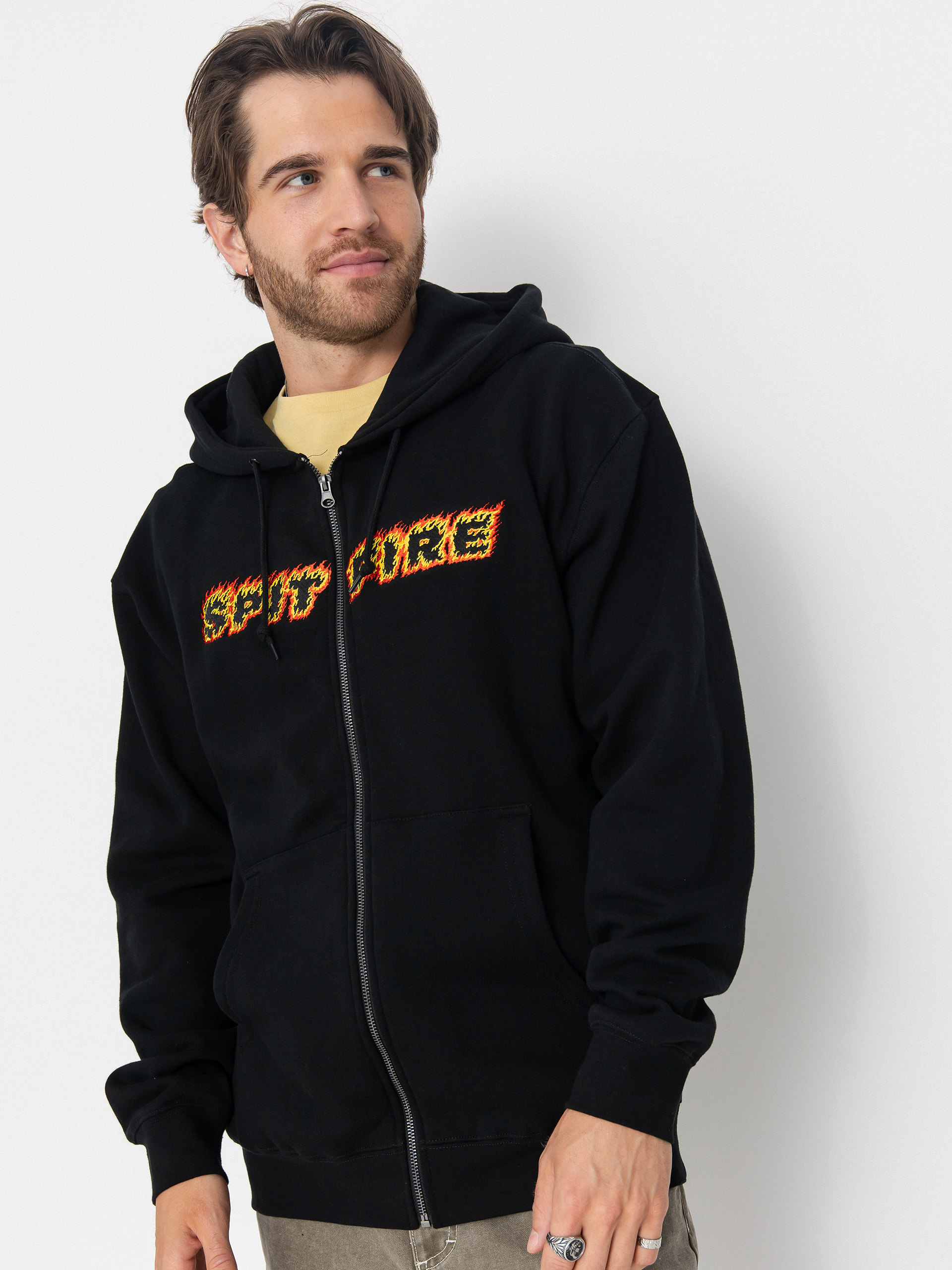 Spitfire Flames Script ZHD Kapucnis pulóver (black)