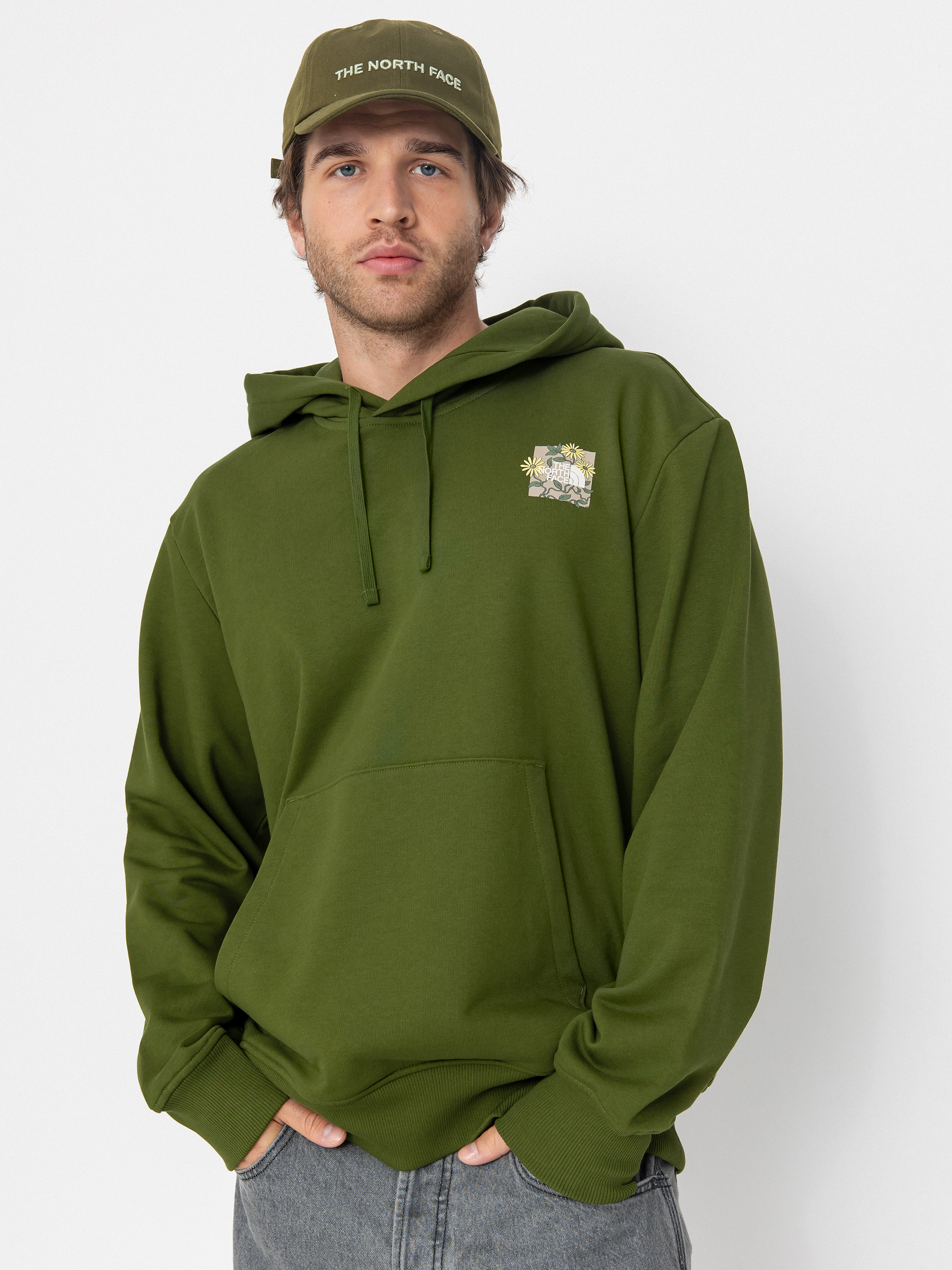 Kapucnis pulóver The North Face Connect Relaxed Graphic HD (woodland green)