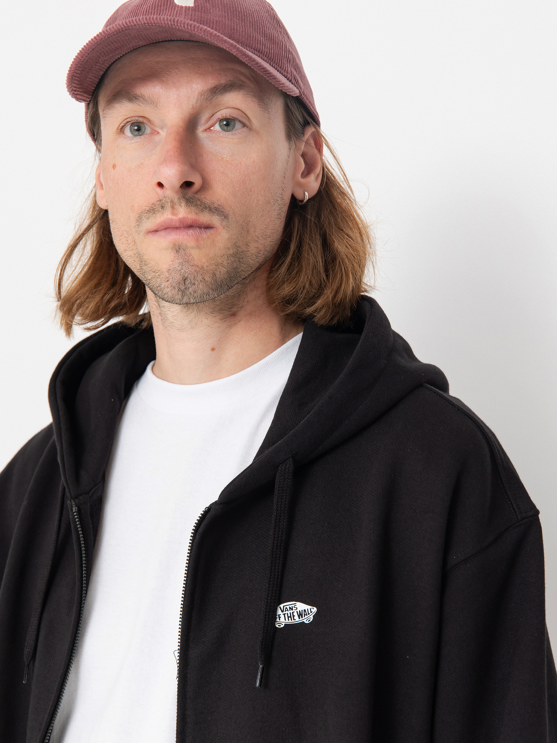 Kapucnis pulóver Vans Style 76 II Loose Ft ZHD (black/white)