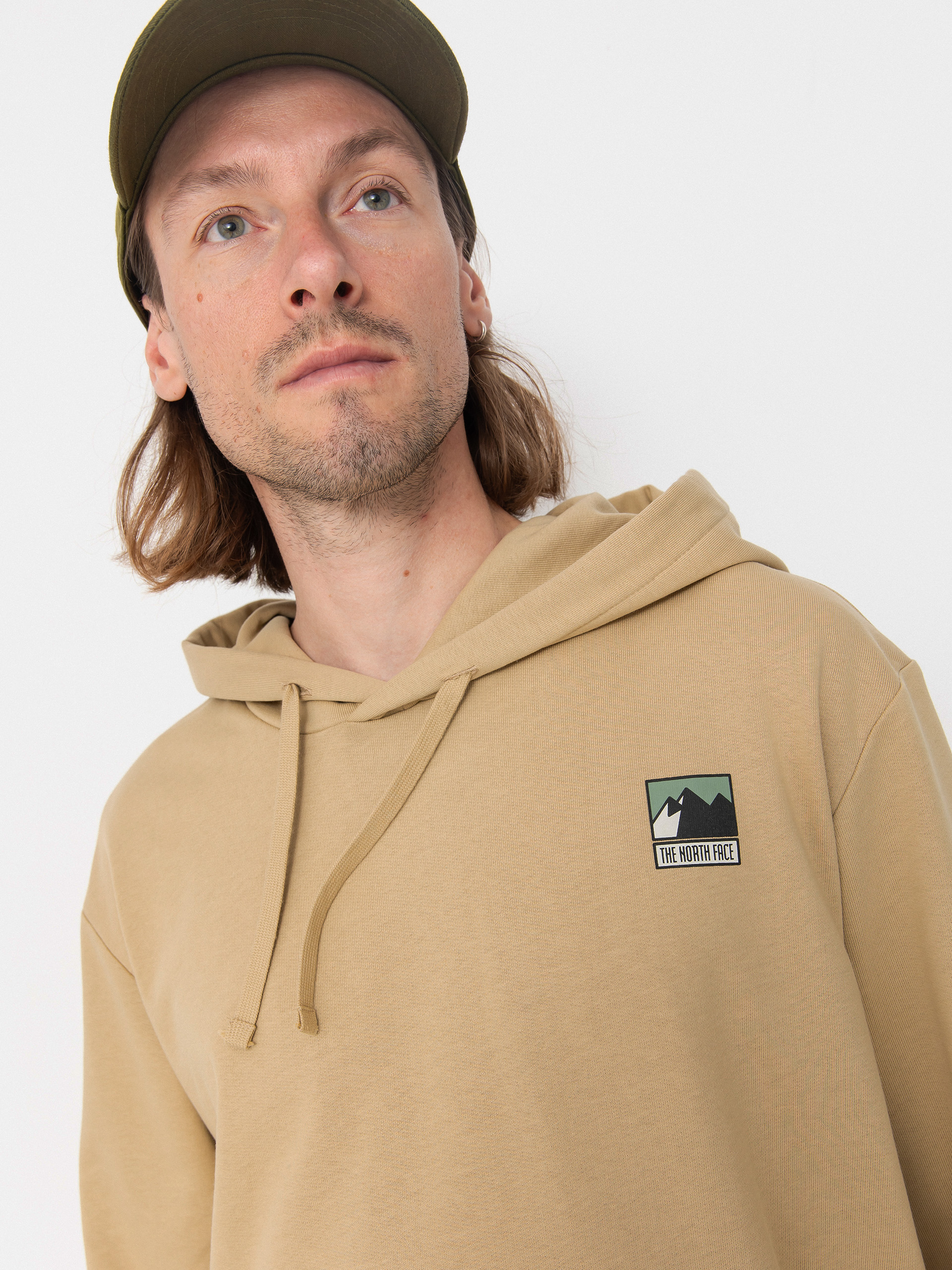 The North Face Mountain Logo Relaxed HD Kapucnis pulóver (khaki stone)