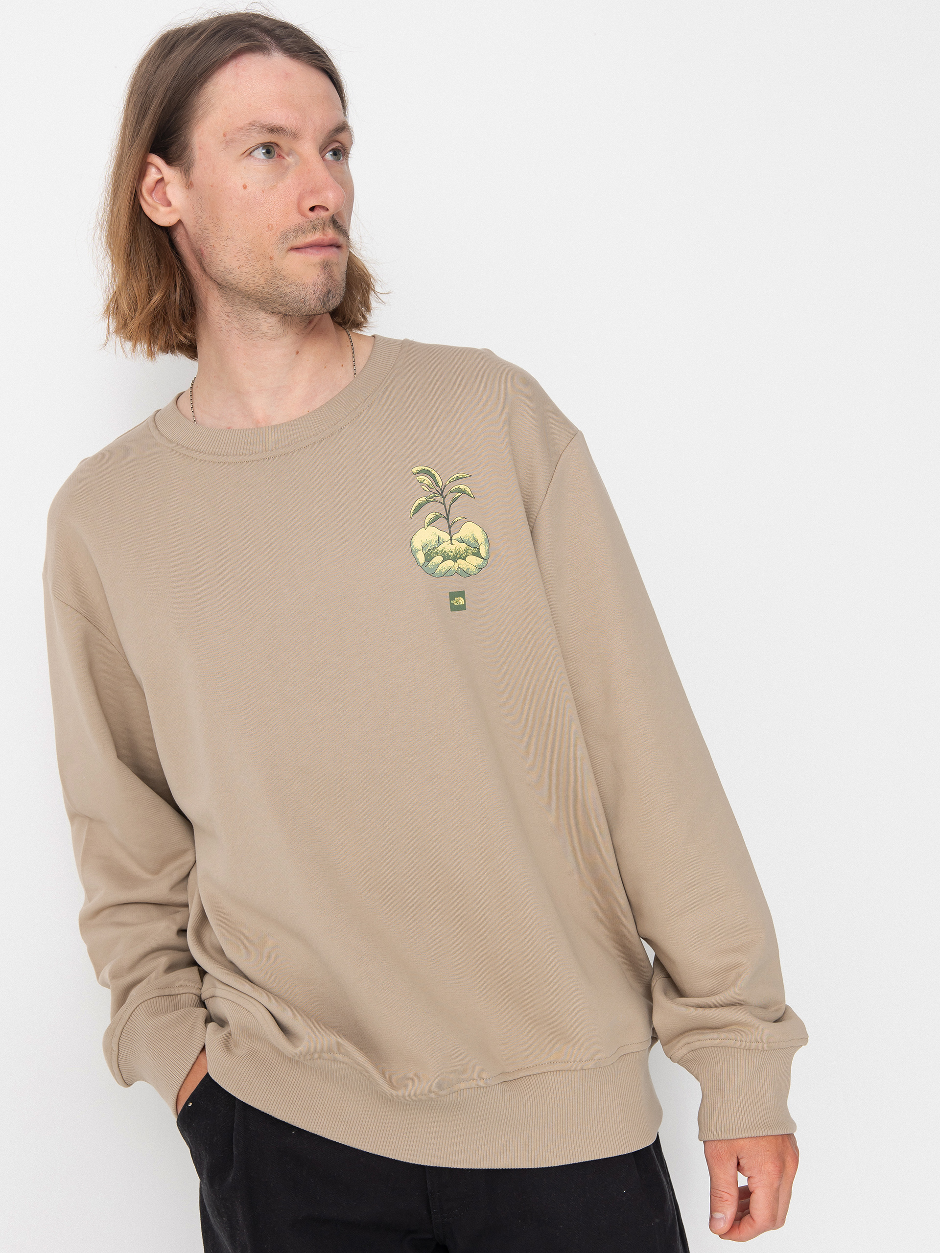 The North Face Connect Relaxed Graphic Crew Pulóver (mushroom grey)