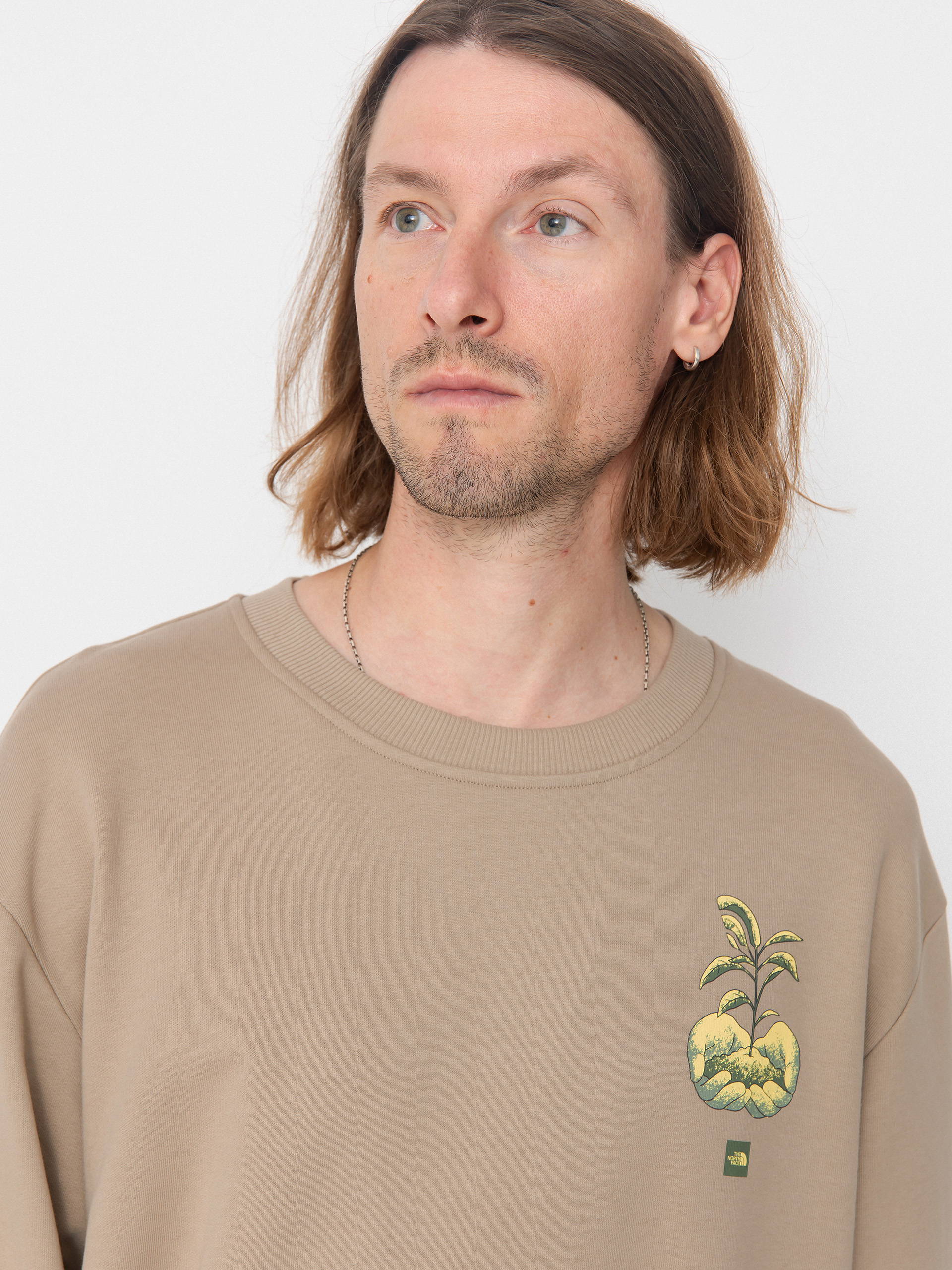 The North Face Connect Relaxed Graphic Crew Pulóver (mushroom grey)