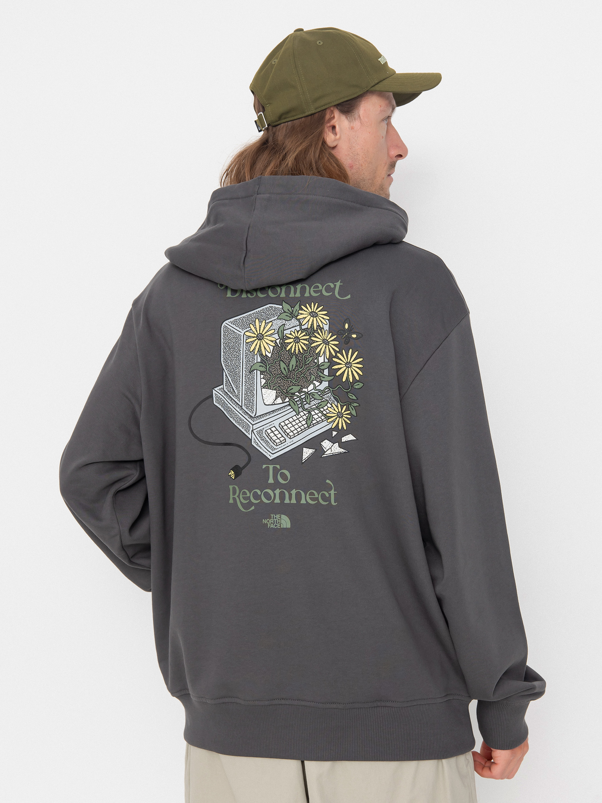 The North Face Connect Relaxed Graphic HD Kapucnis pulóver (anthracite grey)