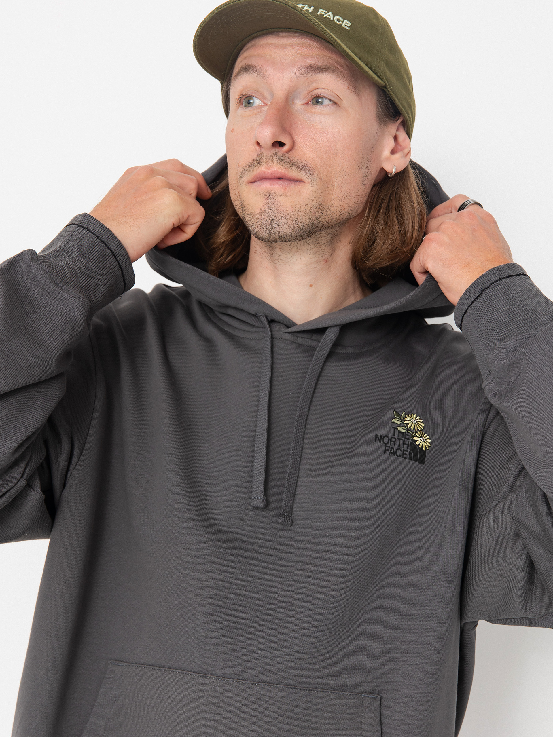 The North Face Flower Dome Relaxed HD Kapucnis pulóver (anthracite grey)