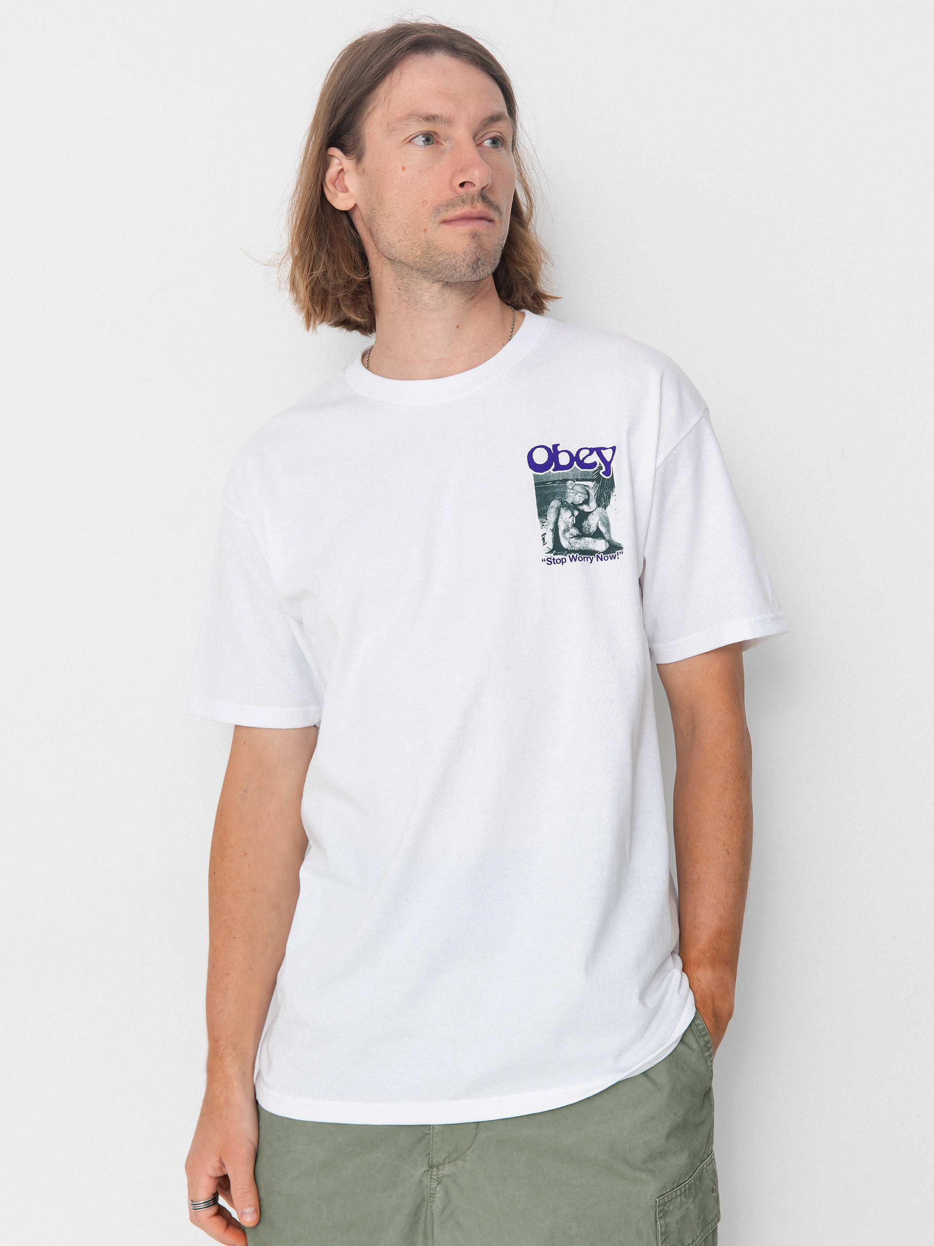 OBEY Stop Worry Now Póló (white)
