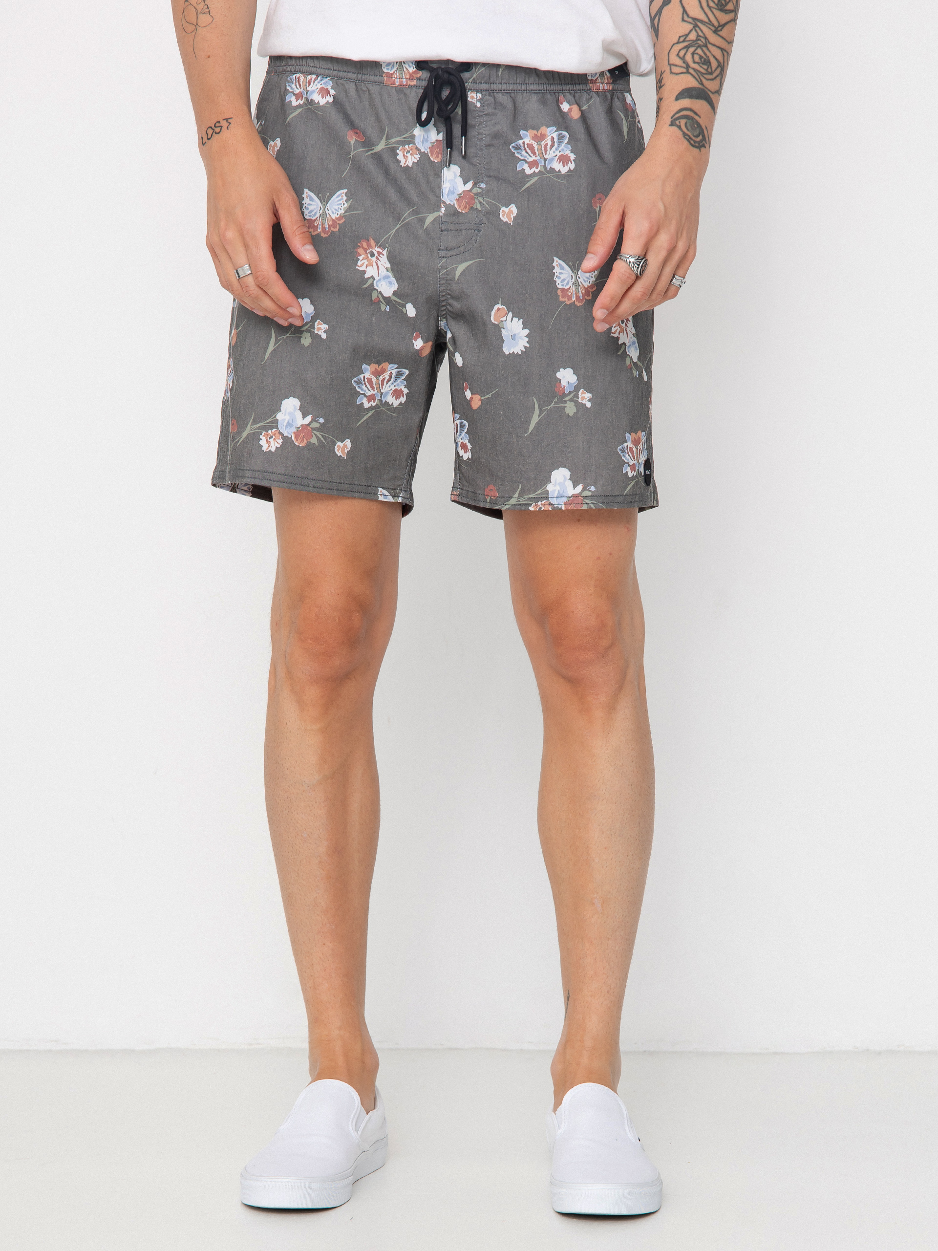Rövidnadrág RVCA Barnes Elastic Short 17 (black floral print)