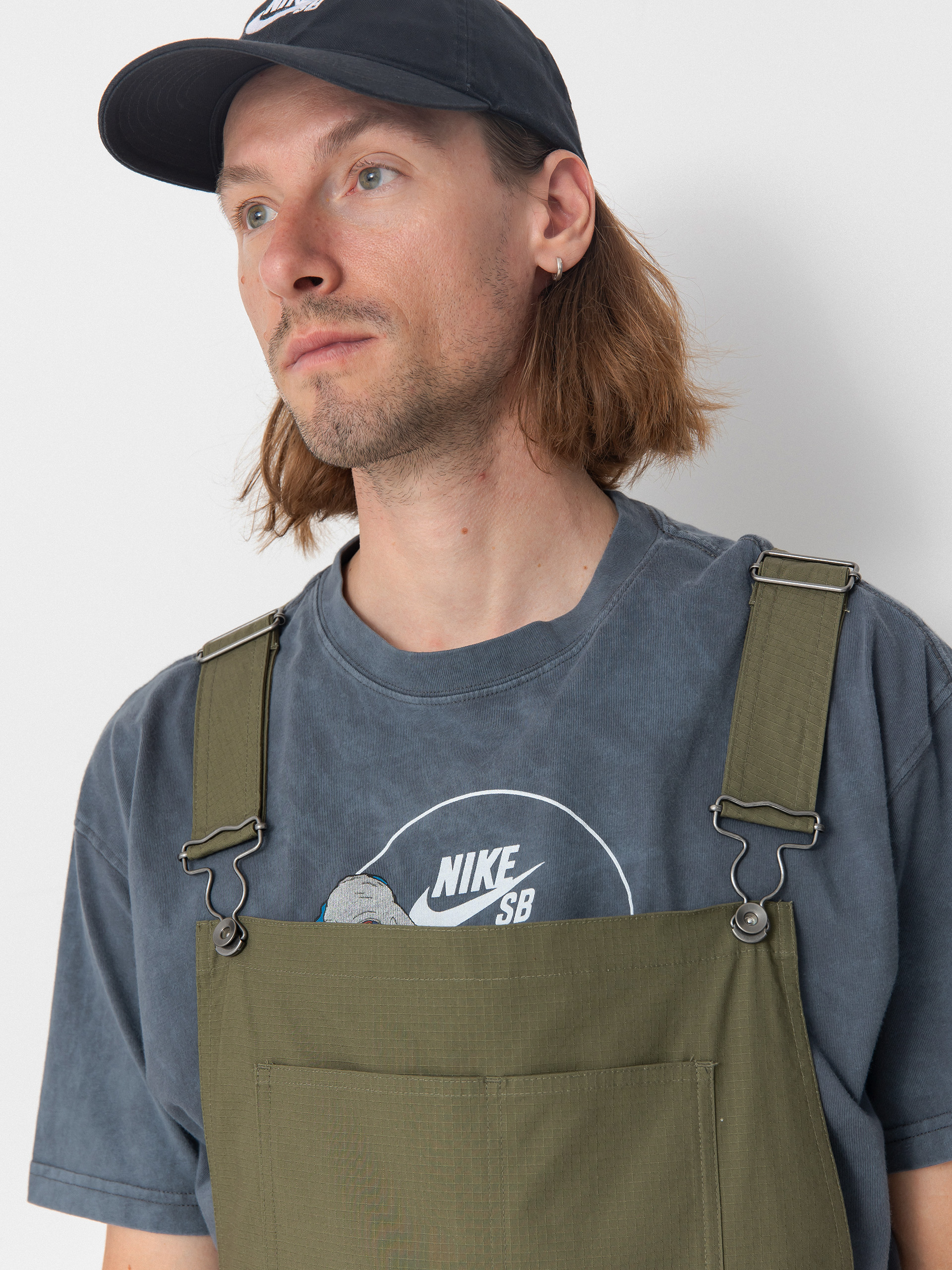 Nike SB Federation Agnostic Overalls Kisnadrág (medium olive/white)