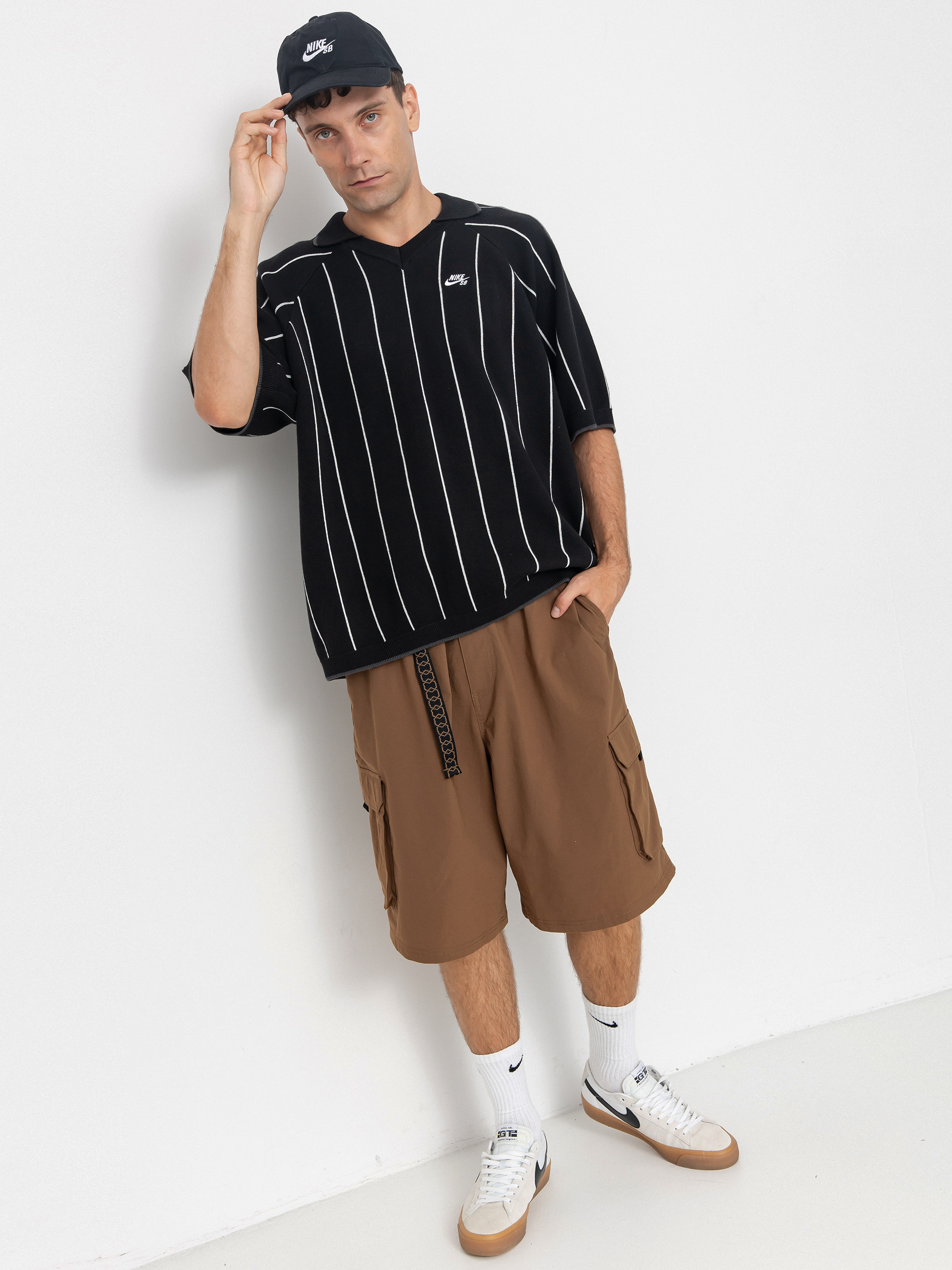 Pólóing Nike SB Strap Polo Sweat (black/sail/black)