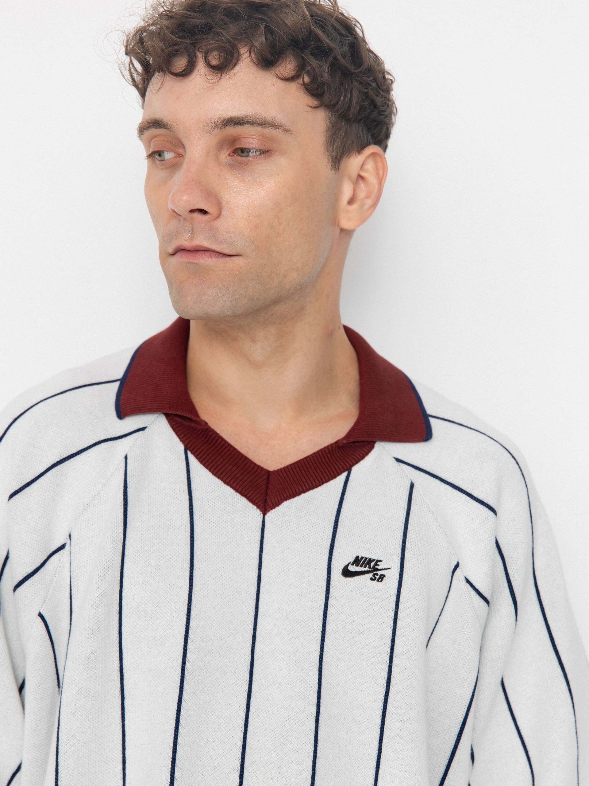 Pólóing Nike SB Strap Polo Sweat (sail/midnight navy/dark team red)