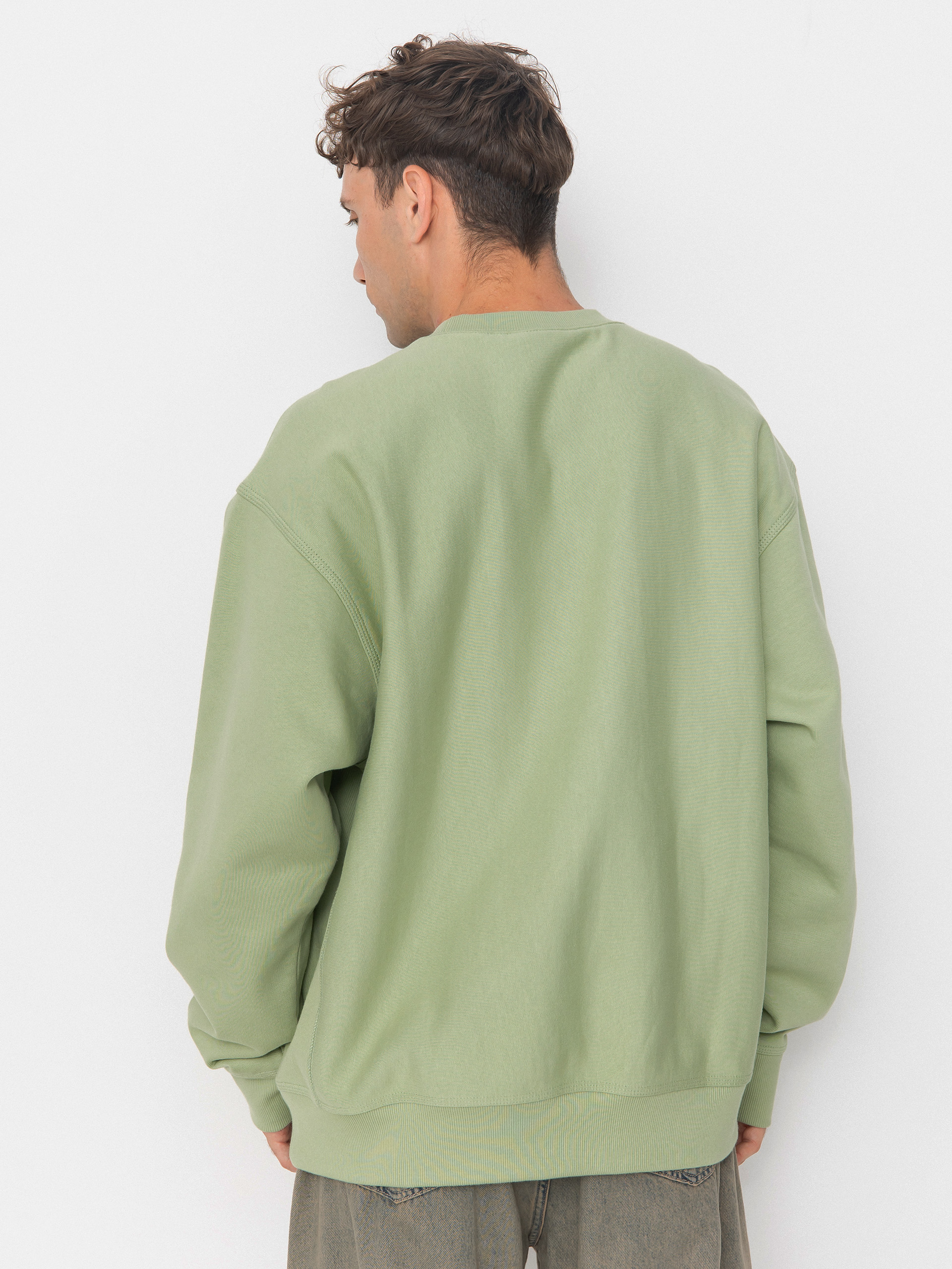 Carhartt WIP American Script Pulóver (pale olive)