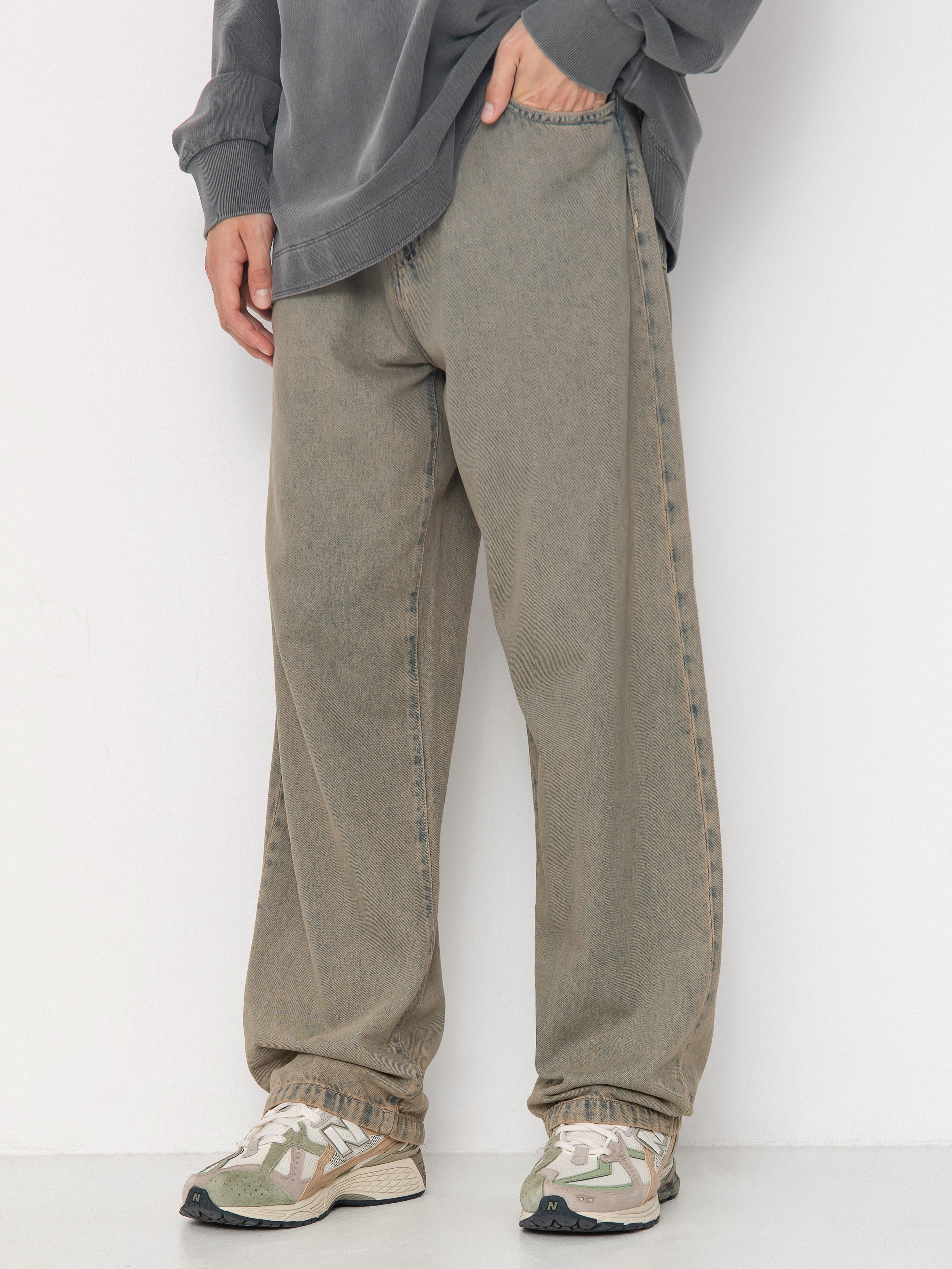 Kisnadrág Carhartt WIP Landon (blue/leather/garment dyed)