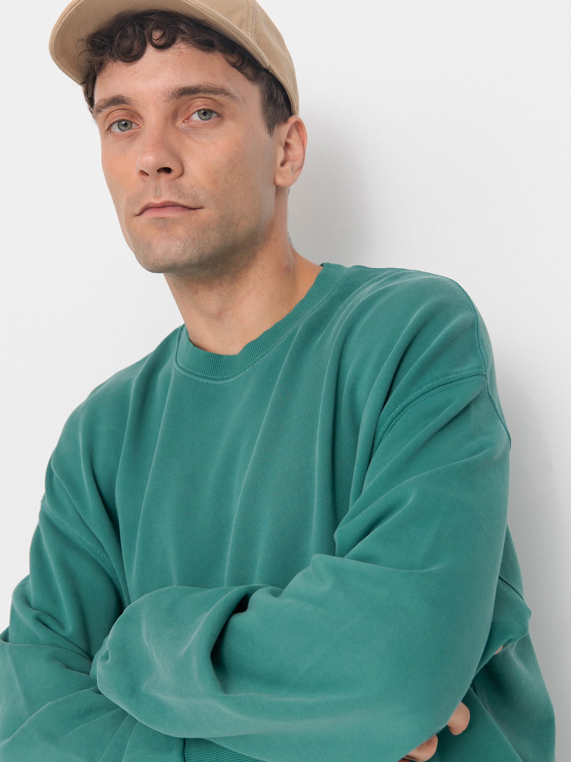 Carhartt WIP Hudson Pulóver (saguaro/chalk wash)