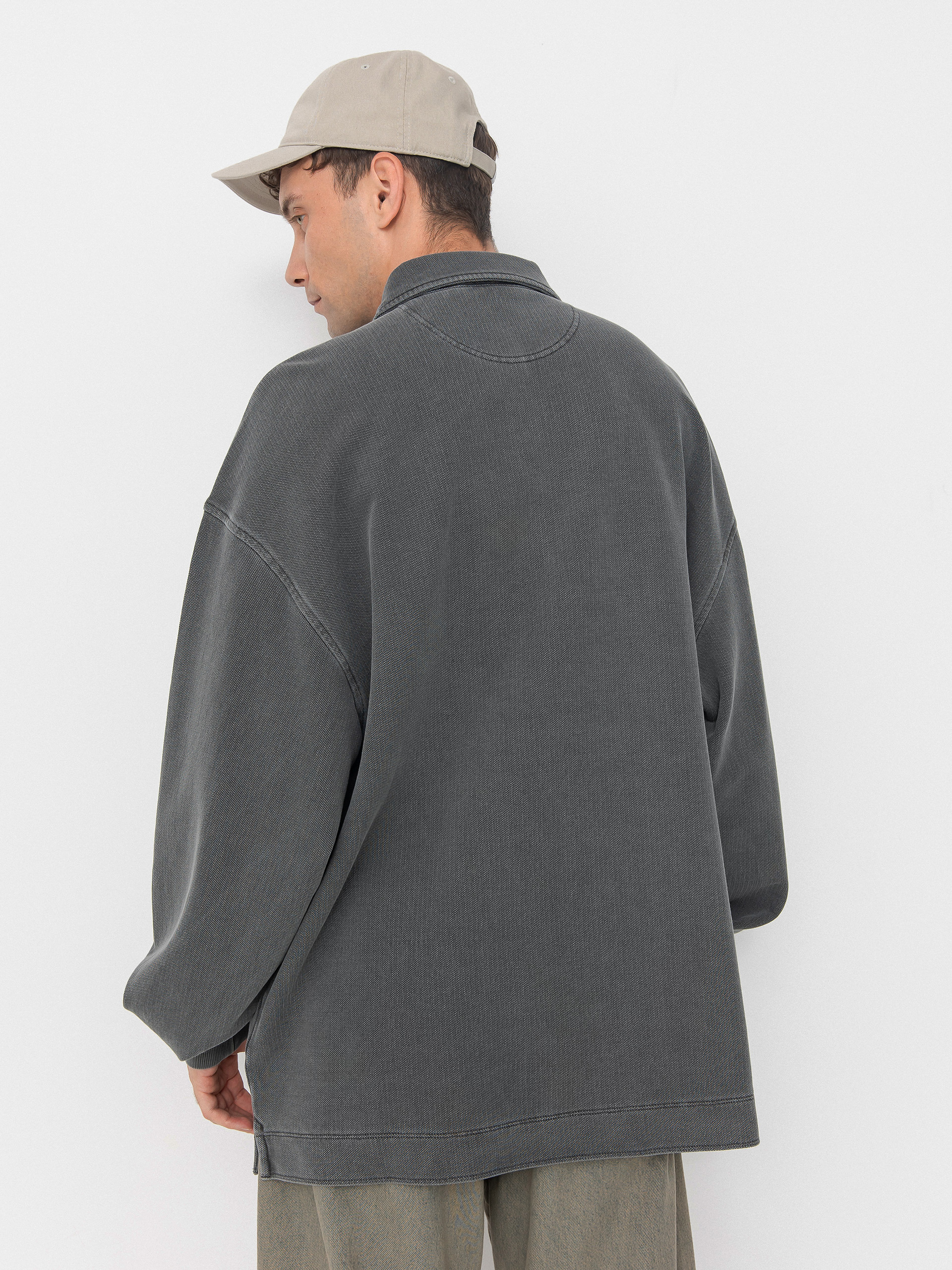 Carhartt WIP Piqué Script Pulóver (black/white/garment dyed)