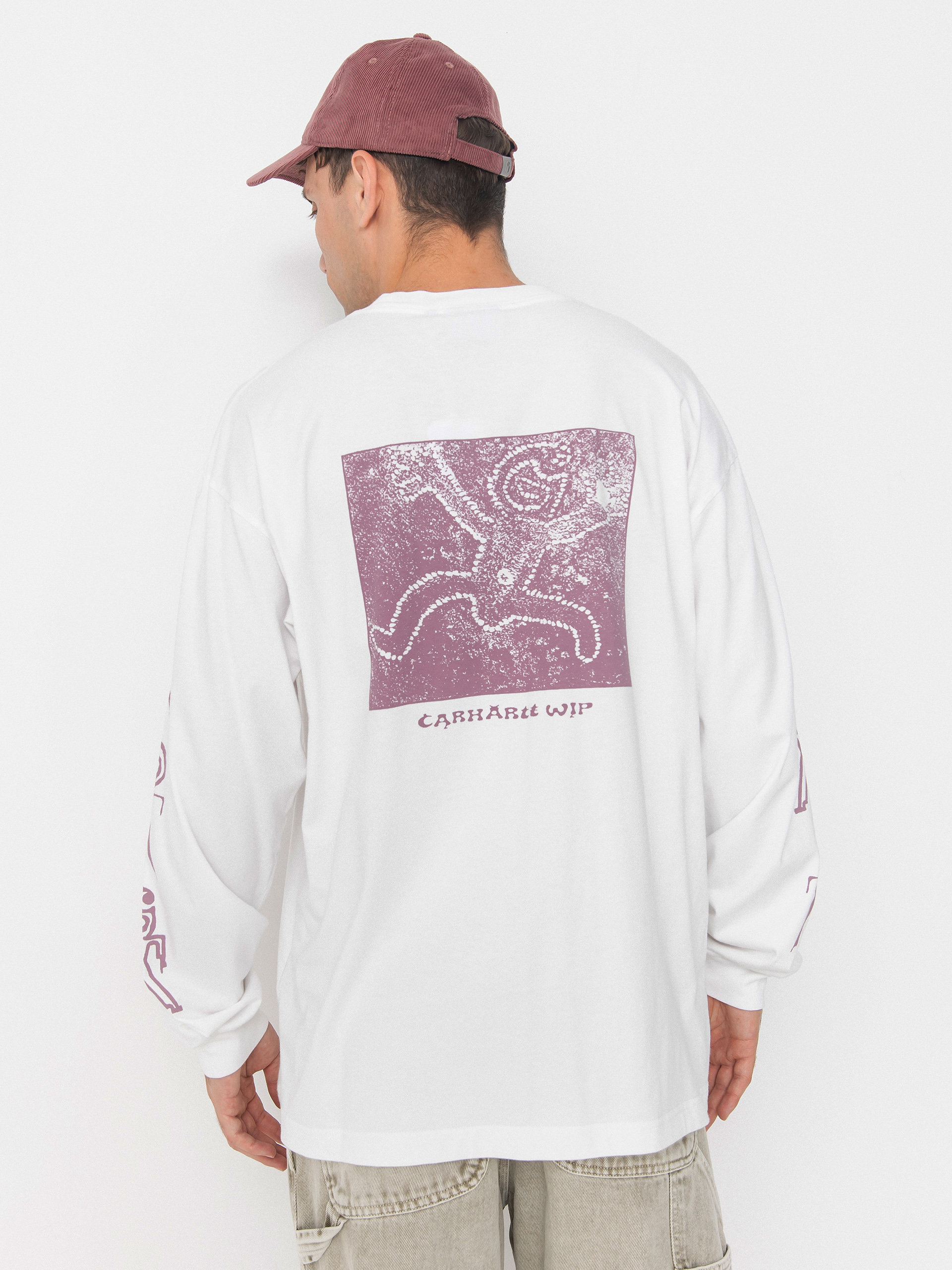 Carhartt WIP Terrestrial Hosszú ujjú felső (white/pink fog/pigment garment dyed)